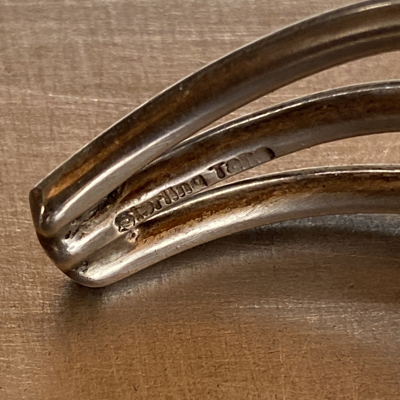 Sterling Silver Mid Century Modern Tri-Twist Cuff Bracelet