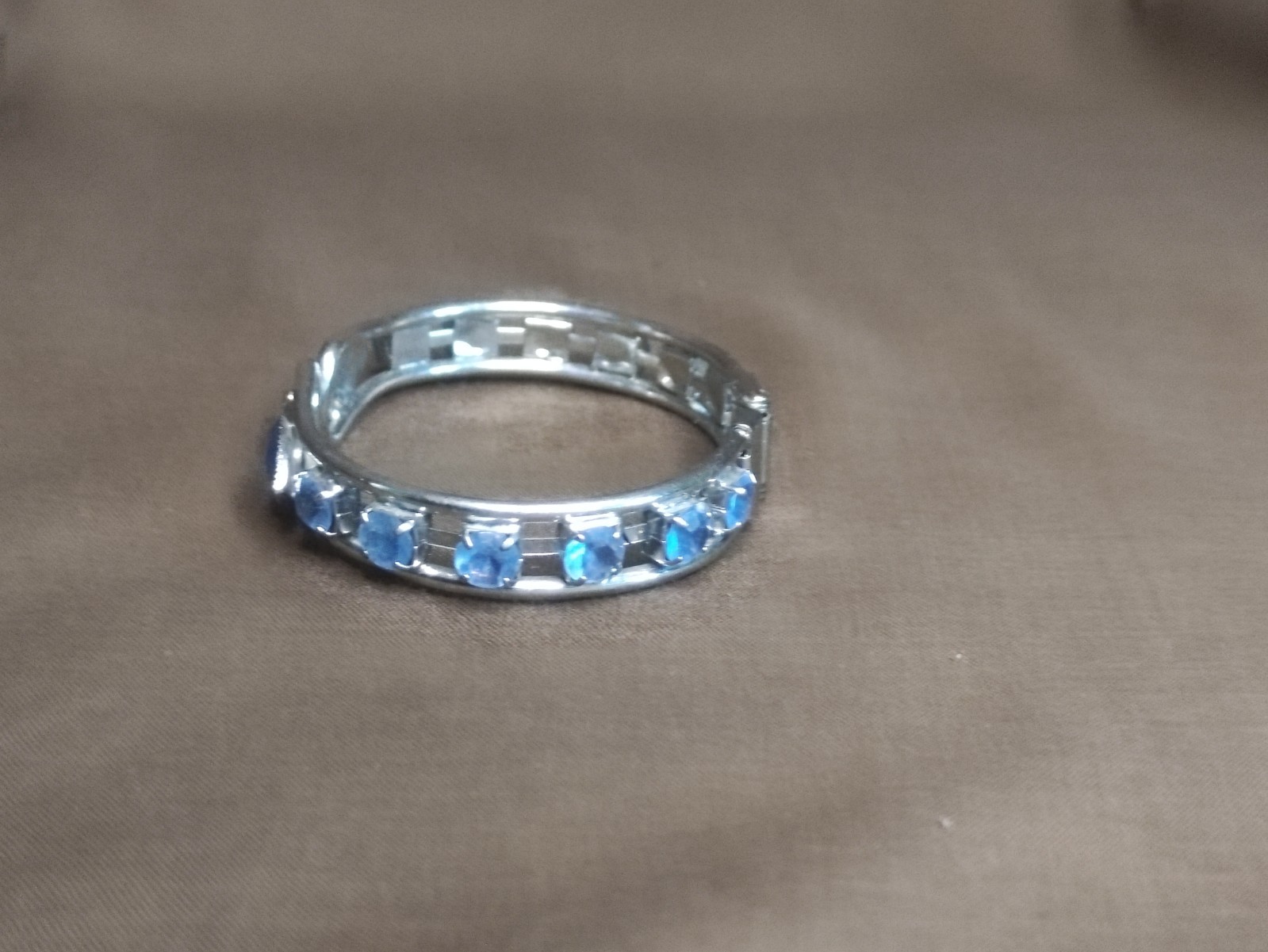 Vintage Bracelet with Blue Faceted Glass Stones Elegant Costume Jewelry USSR