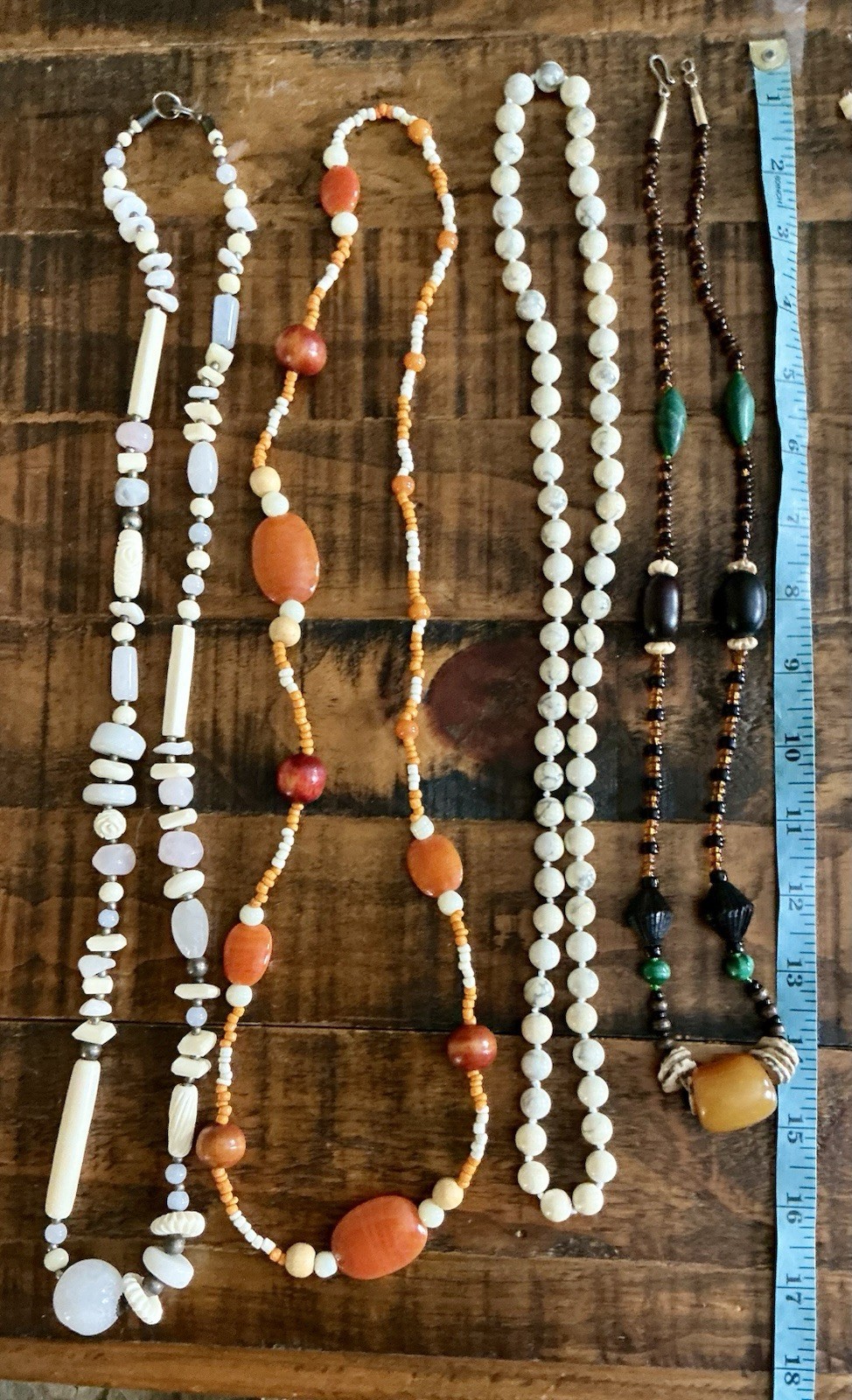 Vintage Stone Bead Necklace Lot Of 10 Southwestern Style Boho Nice Variety