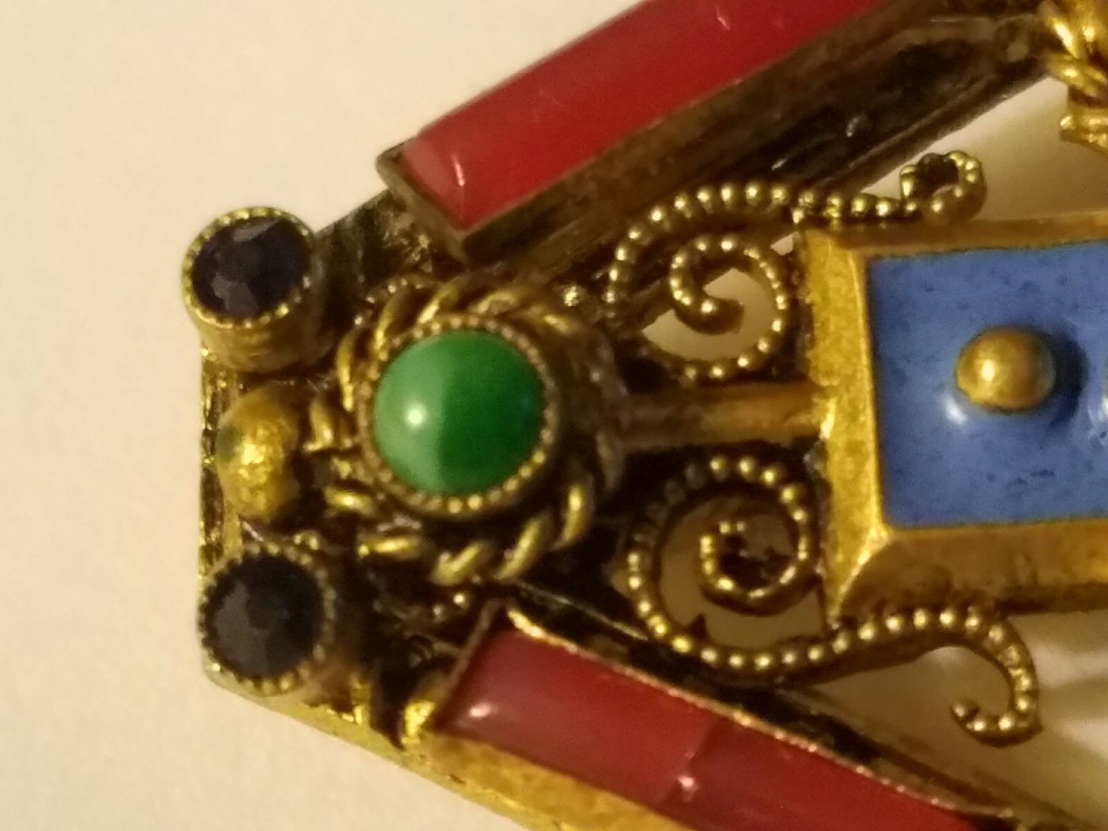 Antique Victorian or Edwardian Brooch with Safety Pin Clasp 1 5/8 x 1 Inches