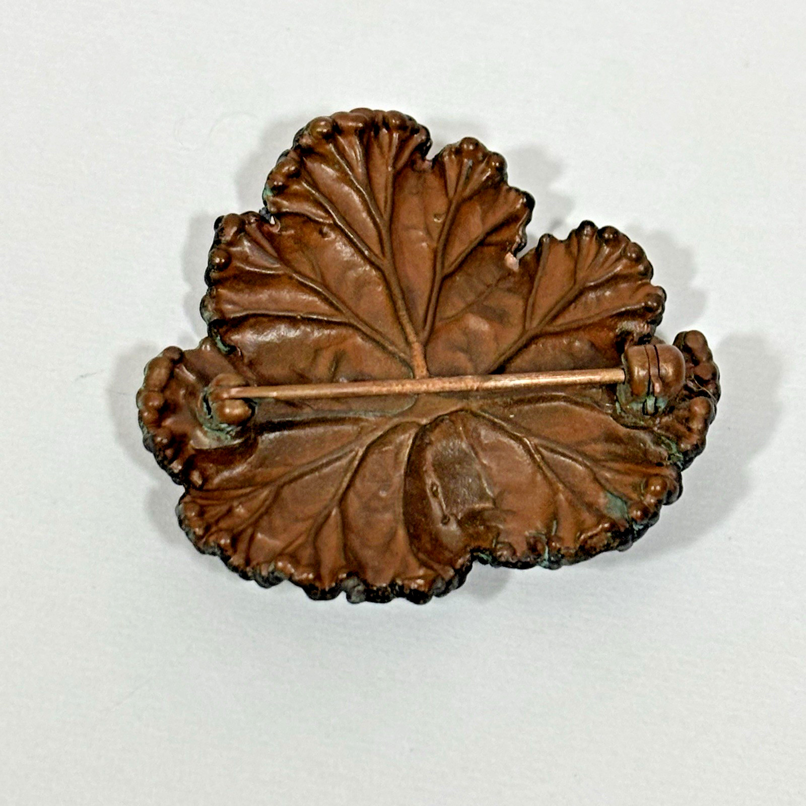 Nature’s Creations Lot of 2 Brooch Pin Copper Arborvitae Thujas & Geranium Leaf