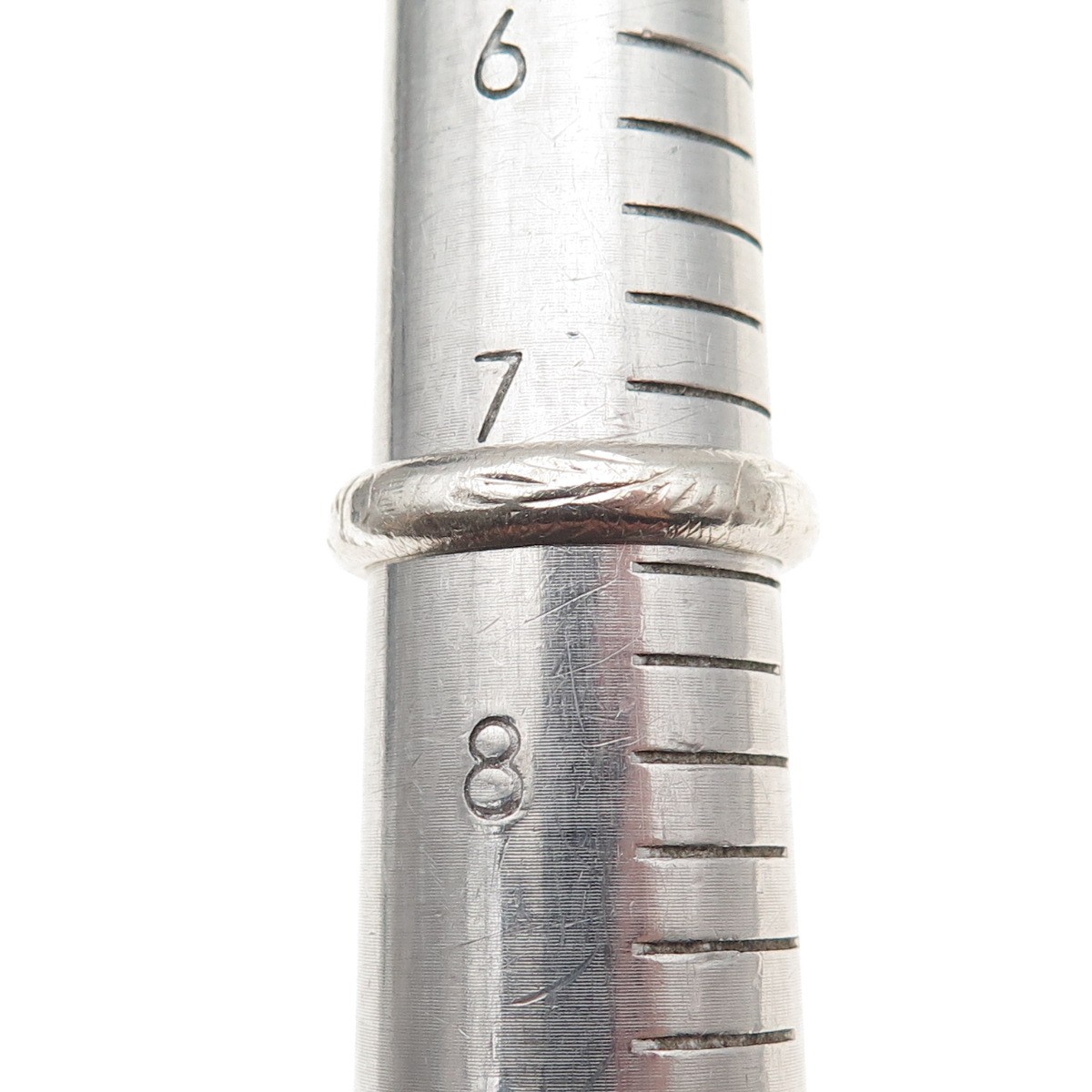 925 Sterling Silver Vintage Engraved Oxidized Band Ring Size 7.5