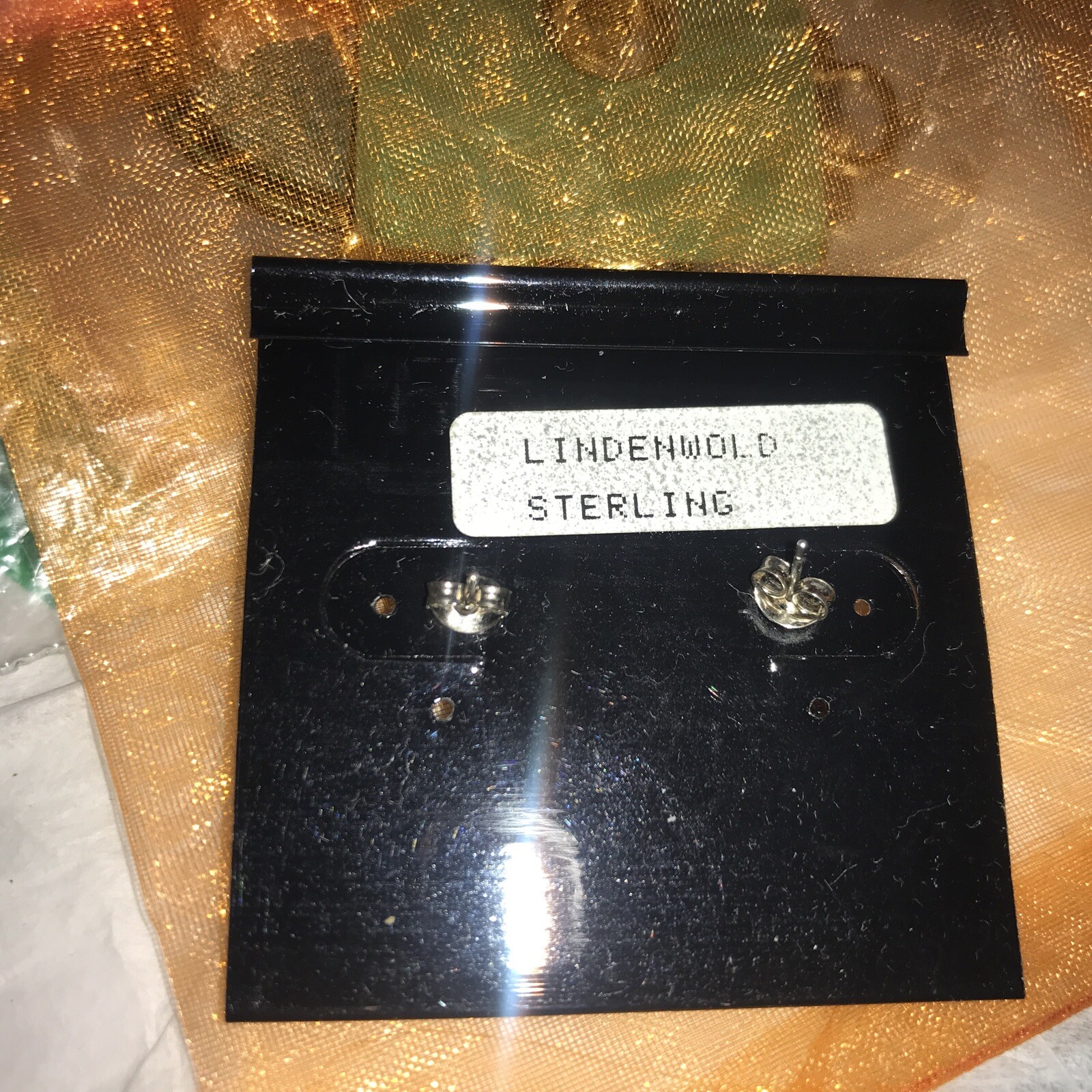 Vintage LINDENWOLD FINE JEWELERS Sterling Silver 2 Layers Rhinestones Earrings
