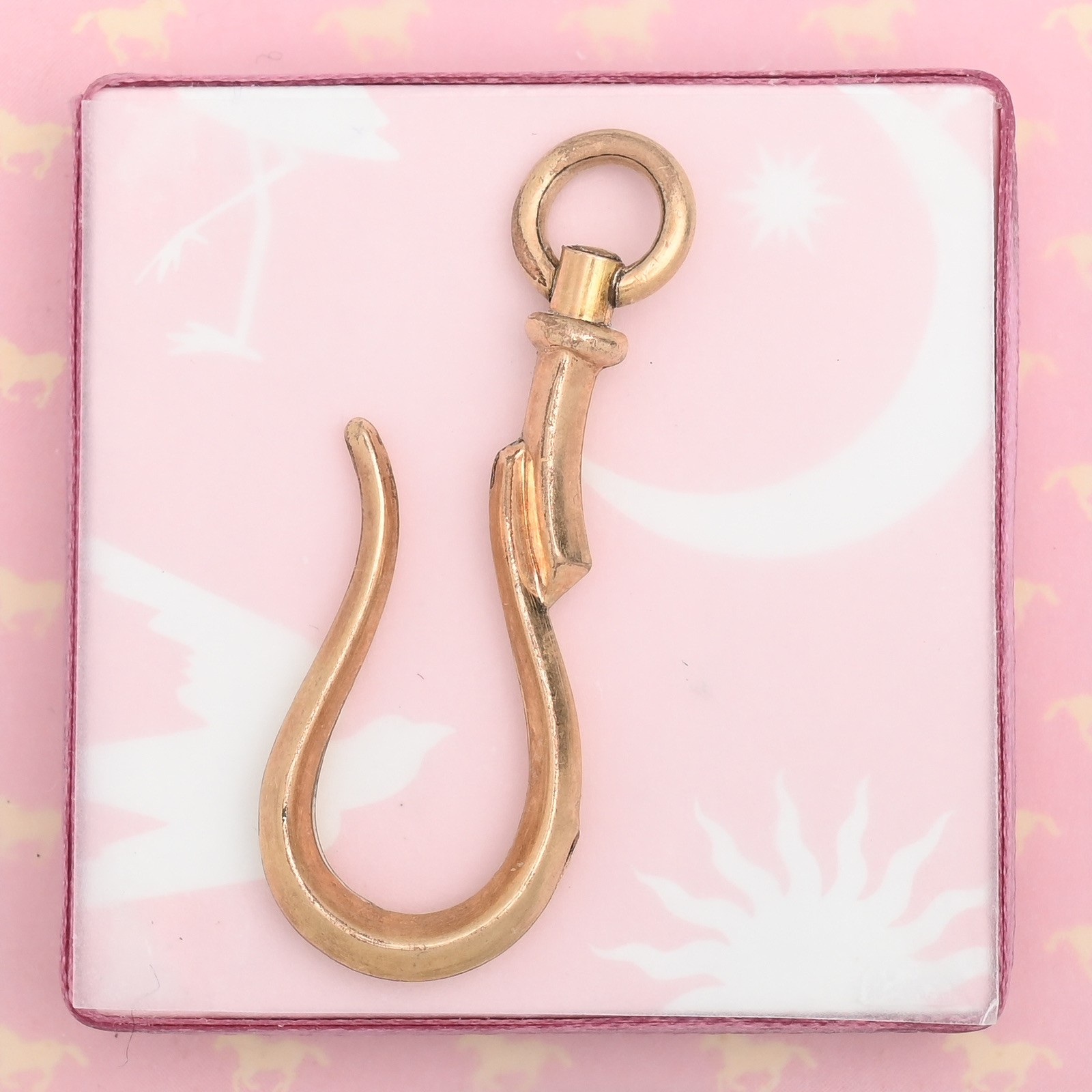 Antique Victorian HOOK Clasp Yellow Gold Filled Rotating Bail 4 Pendant
