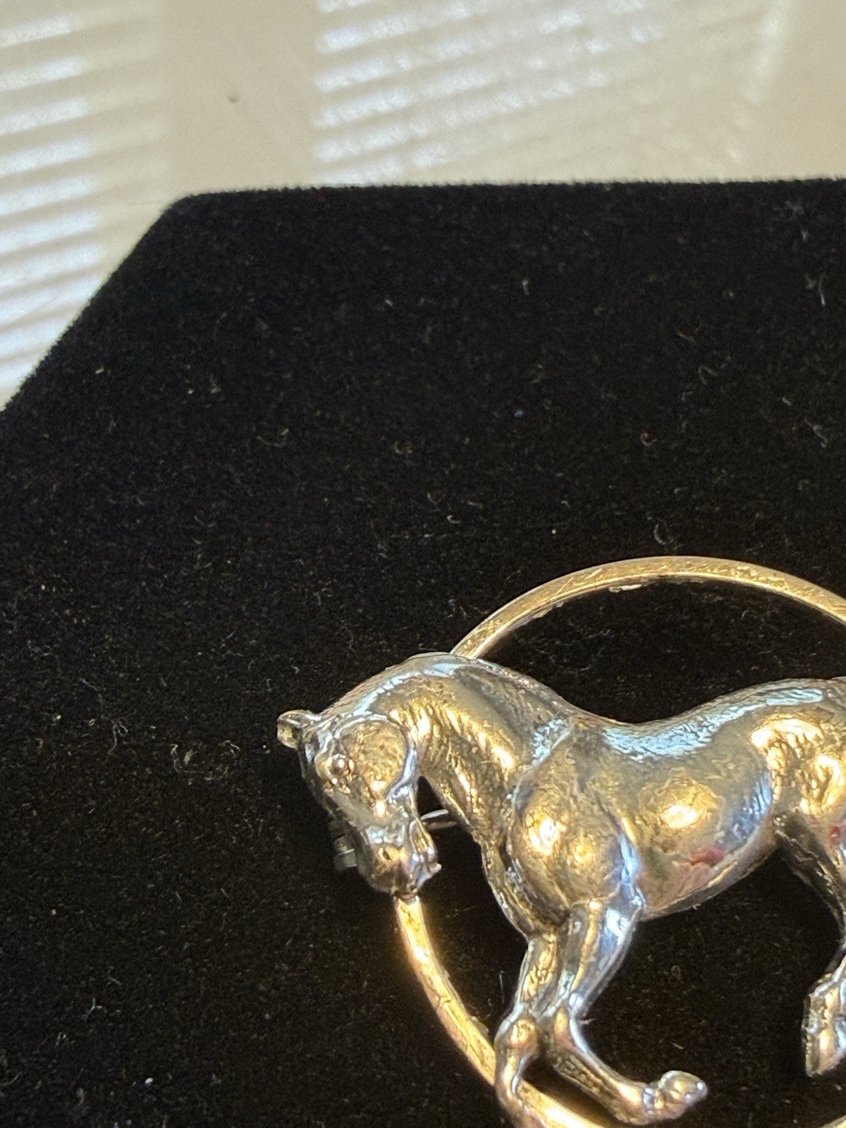 Vintage BEAU Sterling Silver Running Horse Brooch Pin