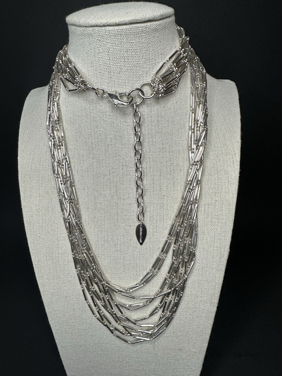 Vintage Coldwater Creek Liquid Silver Style Multi strand Layered Necklace 30”
