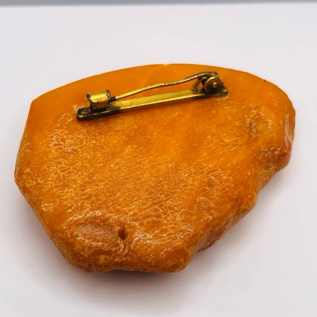 Vintage Butterscotch Landscape Natural Baltic Amber Brooch Egg yolk USSR