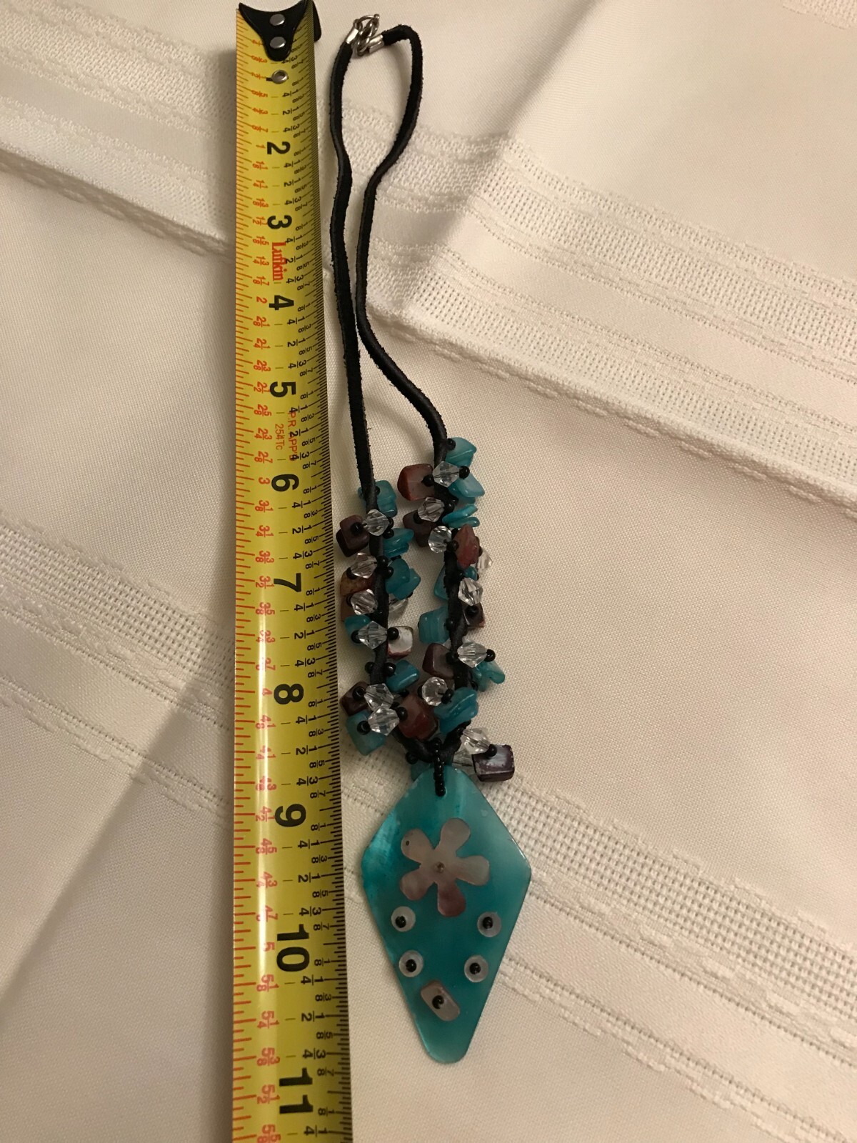 Vintage Craftsman Style Beaded Necklace Approximately 11 1/2 Inches Long