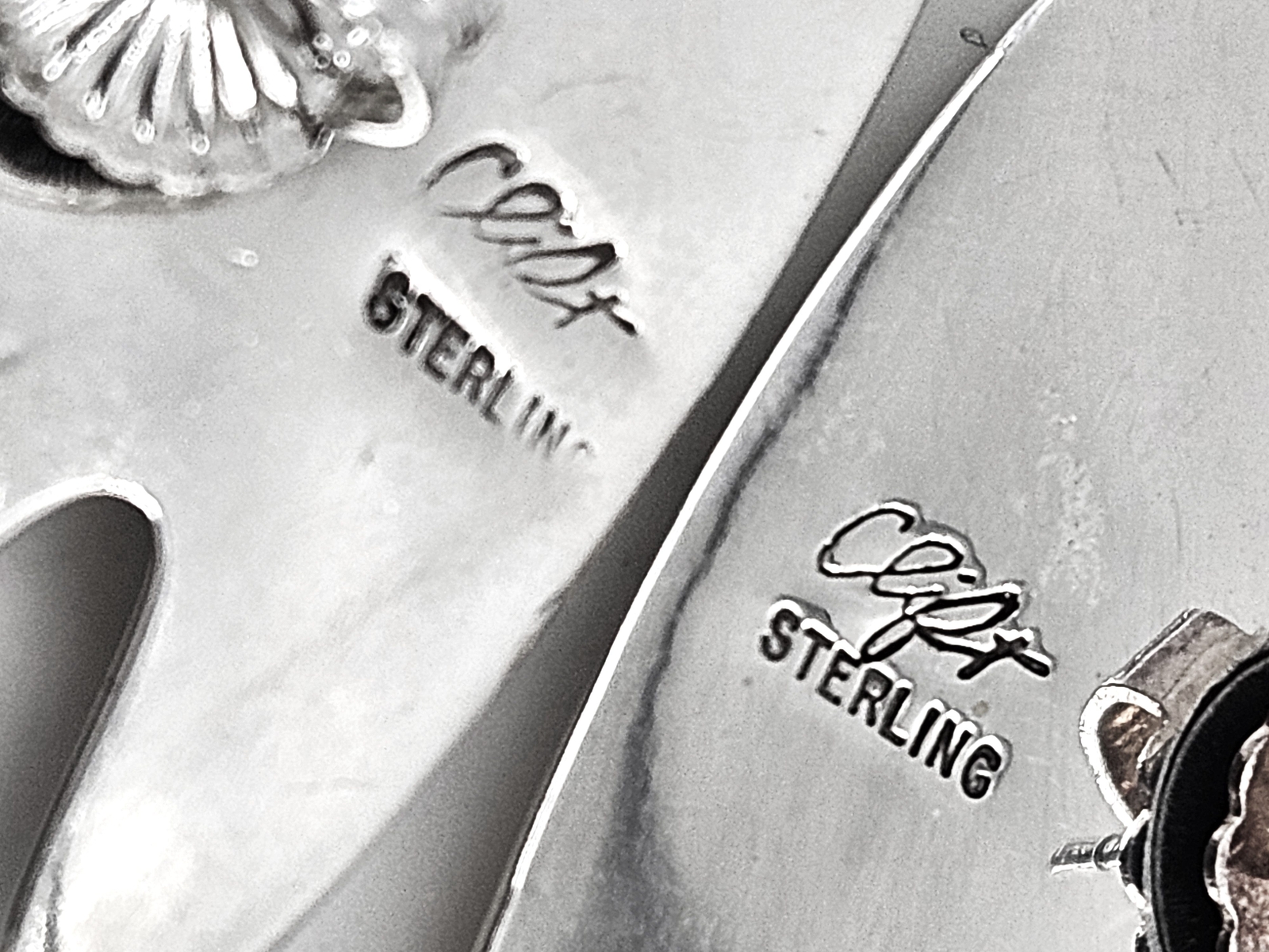 Designer Joe Clift Sterling Silver Large Modernist Earrings Circa 1960/70’s