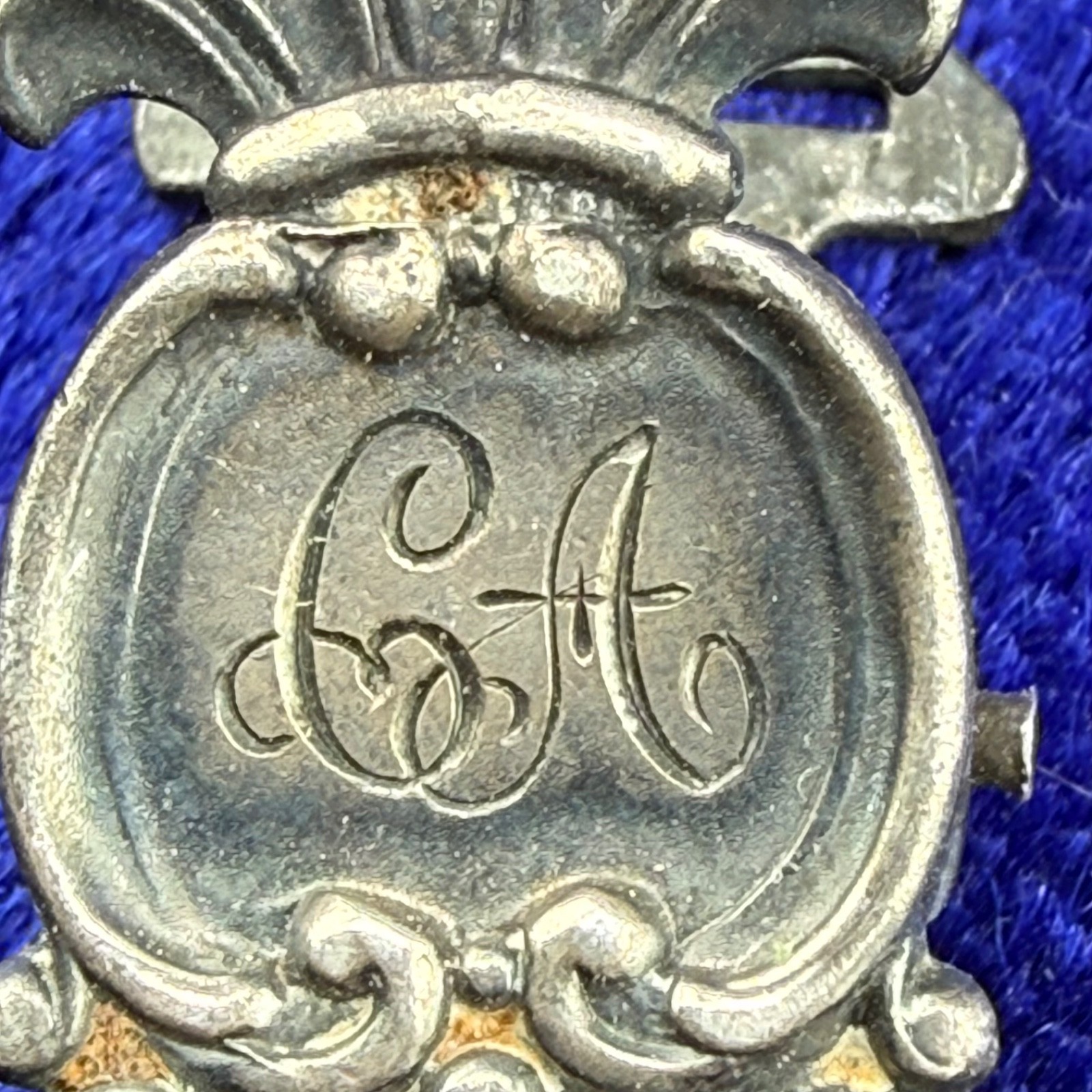 Vintage Watch Fob Clip Sterling Silver Engraved “CA”