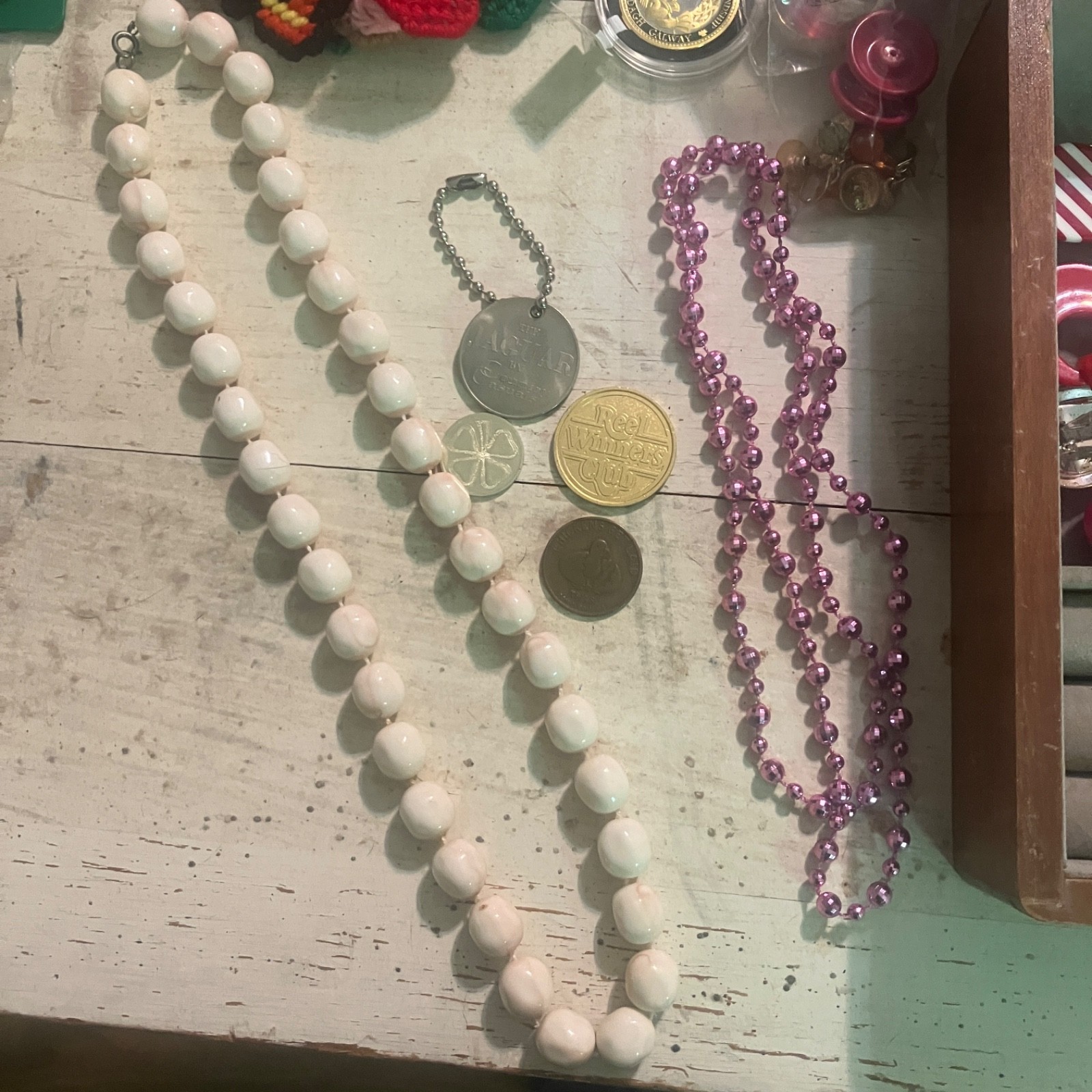 Lot of Vintage & Modern Costume Jewelry with Wooden Box Estate Junk Craft