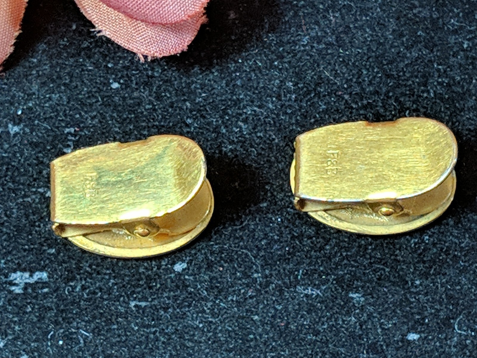 Antique Foster Bailey F & B Tie Clip Estate Engraved Initial Cuff Links Insignia
