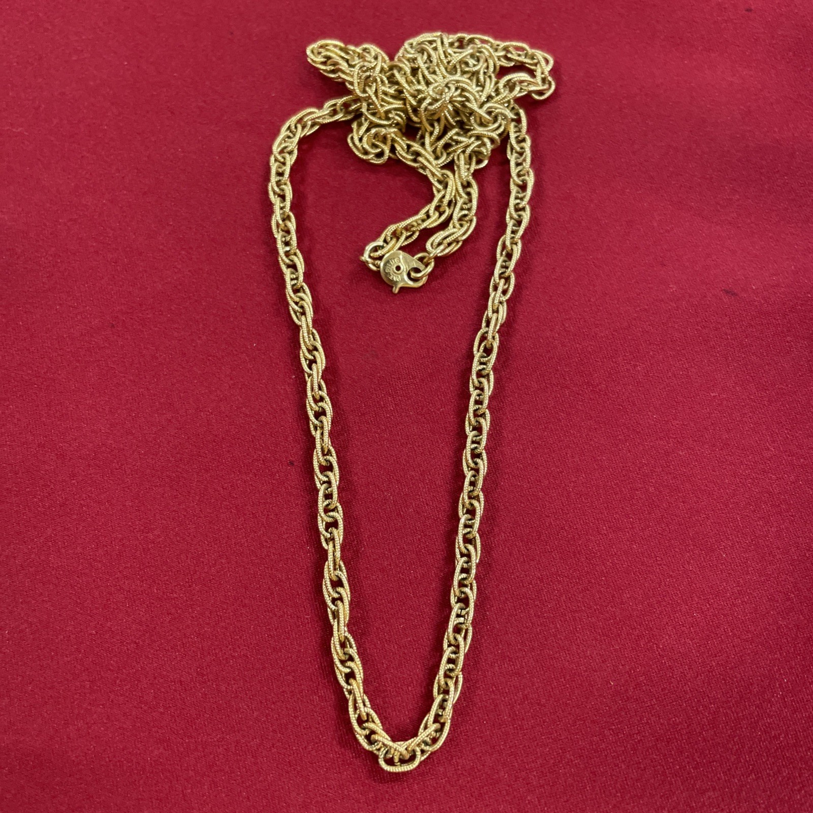 Pat. Pend Gold Toned Spiga Wheat 27.75” Plain Chain Necklace