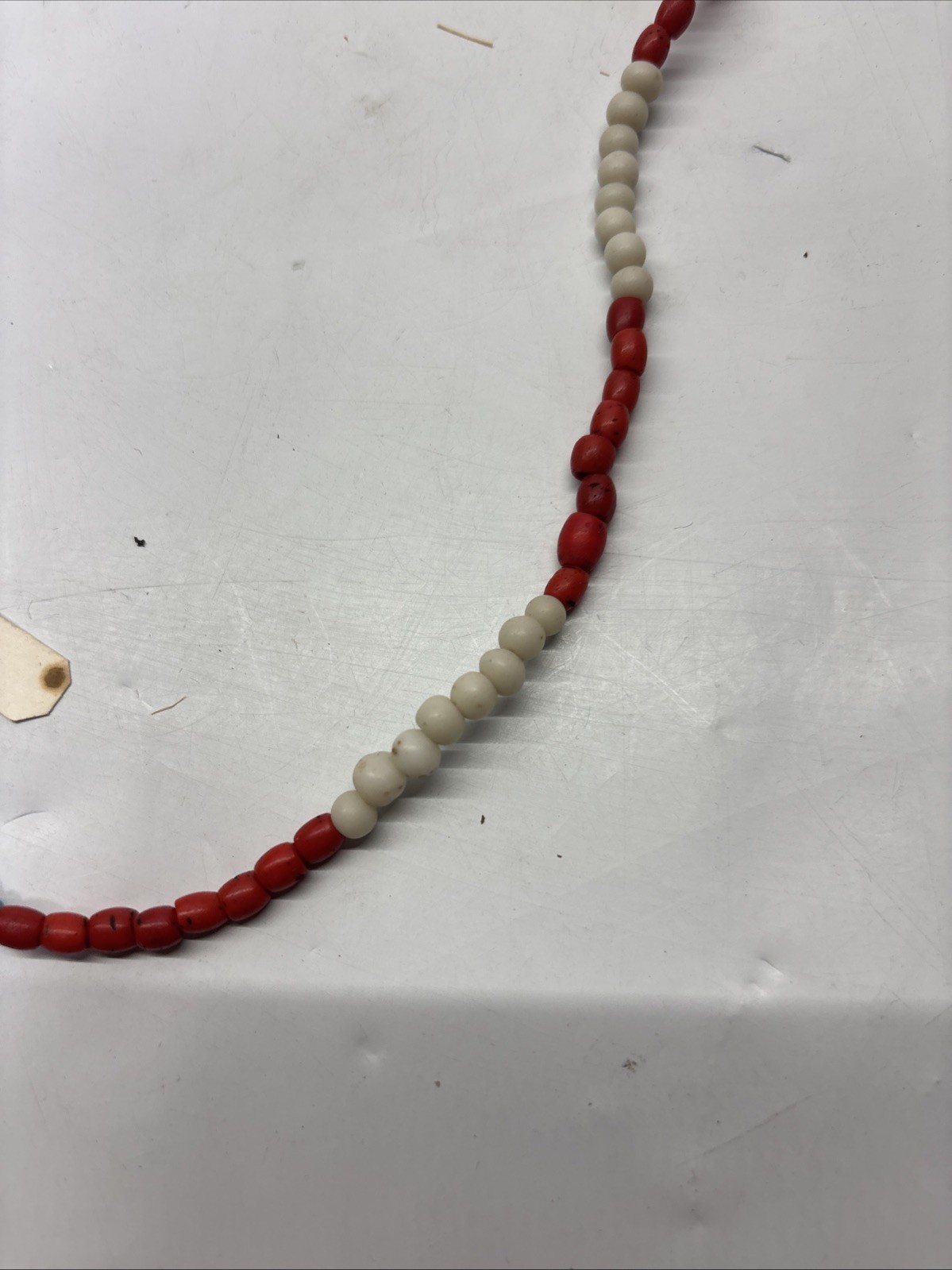 Lot of 3 Old /Ancient Venetian African glass trade beads & hemp Seashell Chocker