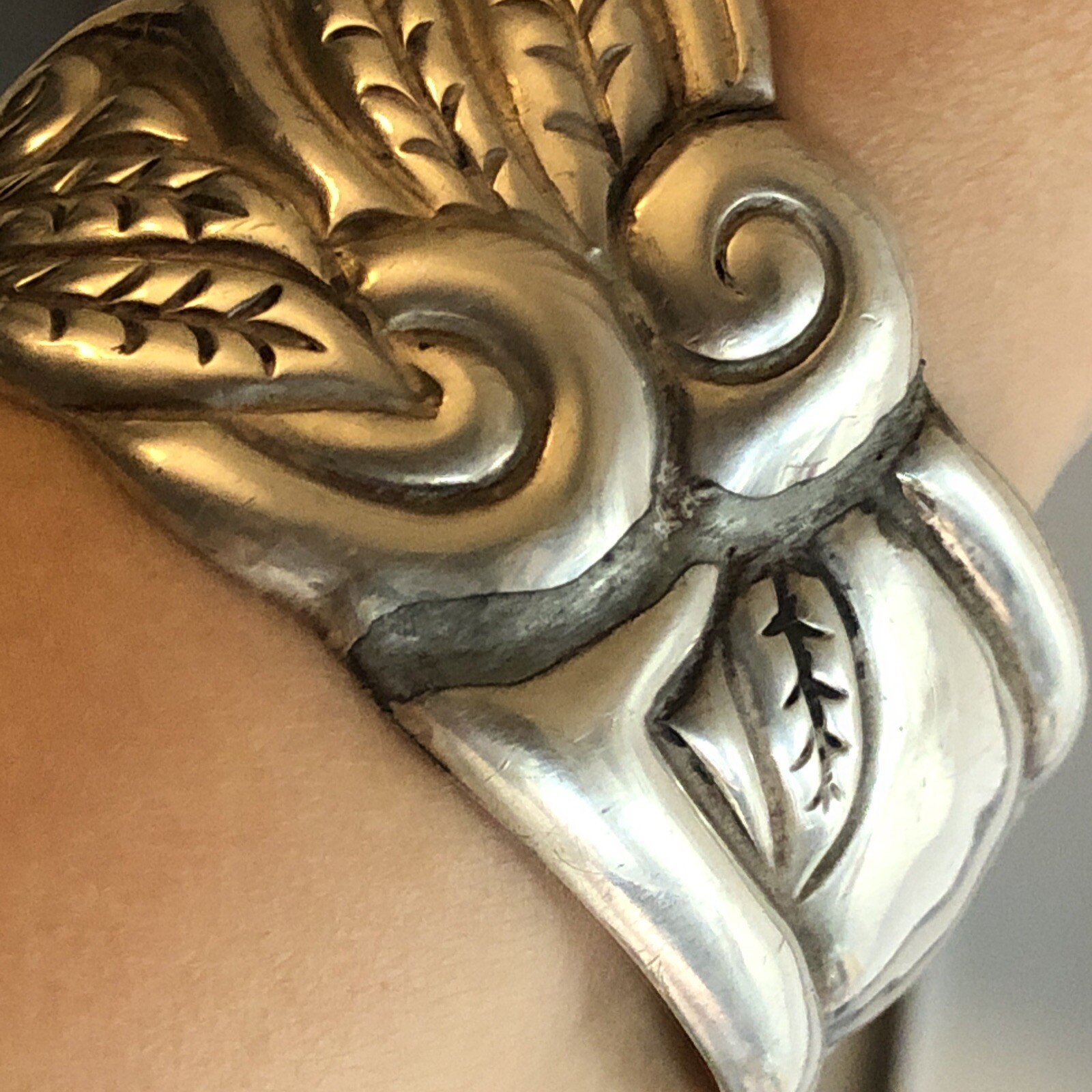 7. Vintage Beto Taxco Sterling Silver 925 Hinged Clamper Cuff Bracelet Mex As Is