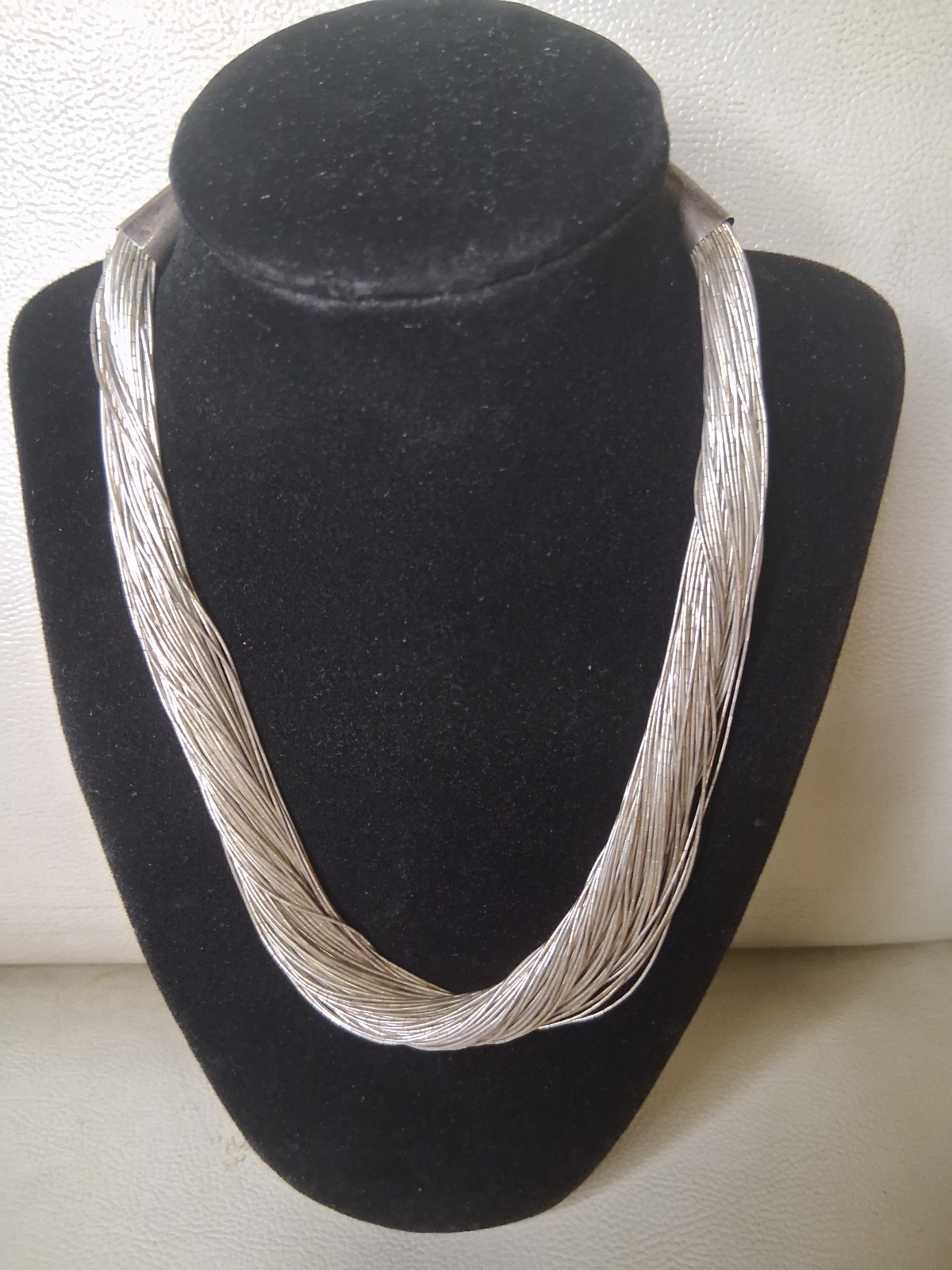 AMAZING 100 Strand Liquid Silver Necklace 16in