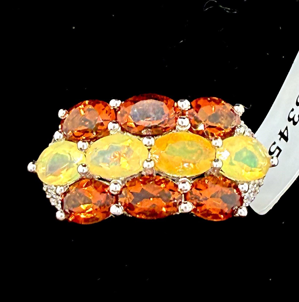 Sterling Silver Ring Earrings 925 Diamond Red Garnet New