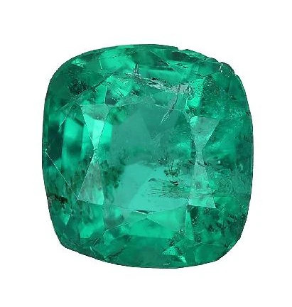 GIA CERTIFIED Colombian Emerald Cushion Shape Vivid Green 3.28 Cts