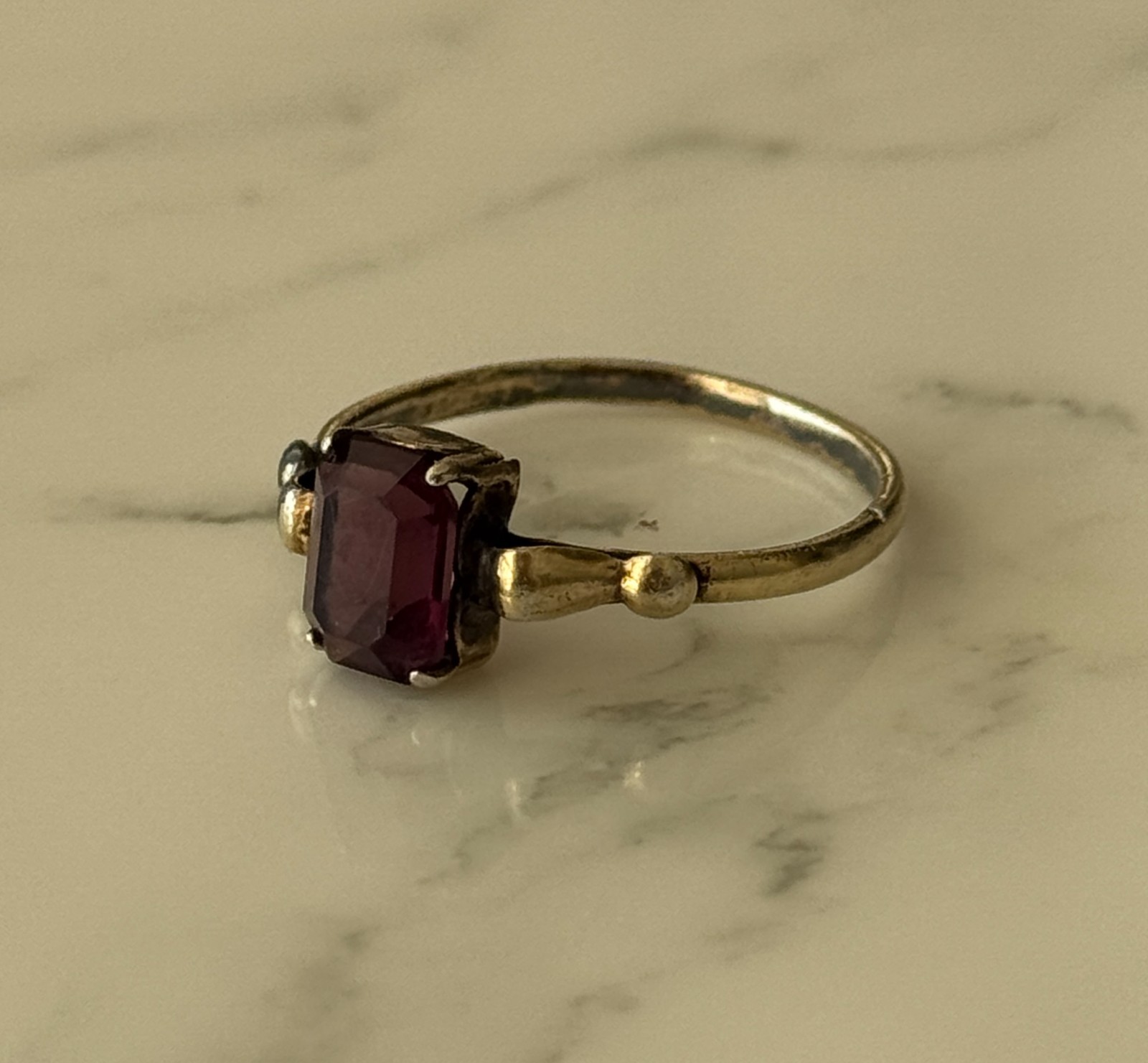 USSR 875 Silver Ring – Vintage Soviet Women’s Jewelry Size 9 / 19