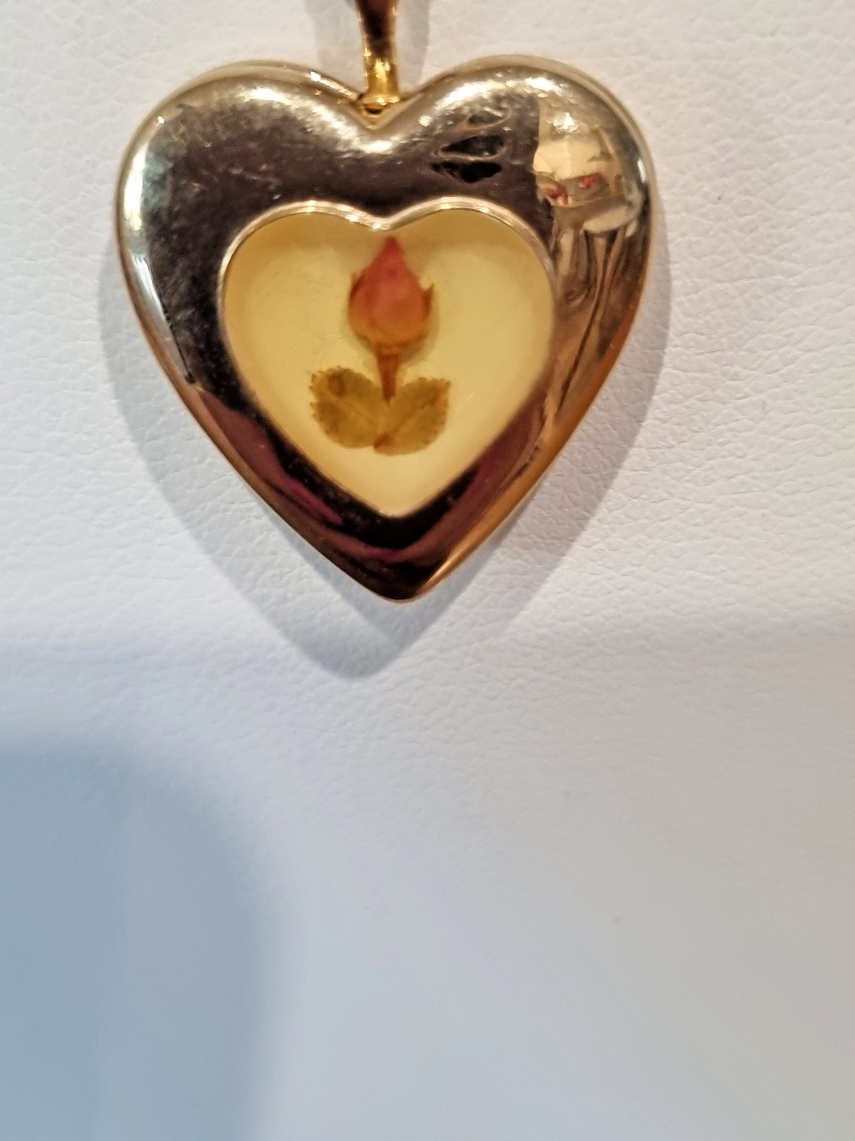 Vintage 14k Gold Filled Perpetual Real Rose bud Heart Locket Chain See Video