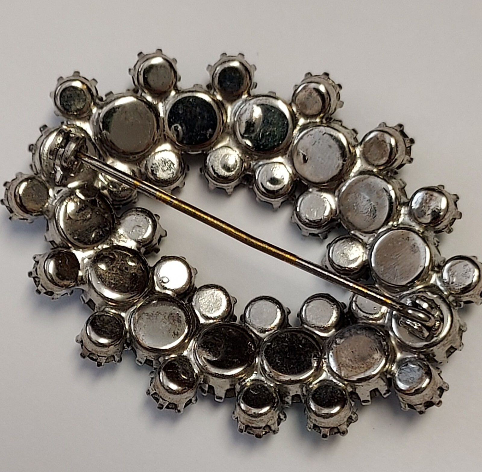 Vintage Aurora Borealis Rhinestone Brooch Pin AB Glass Cluster Prong Set