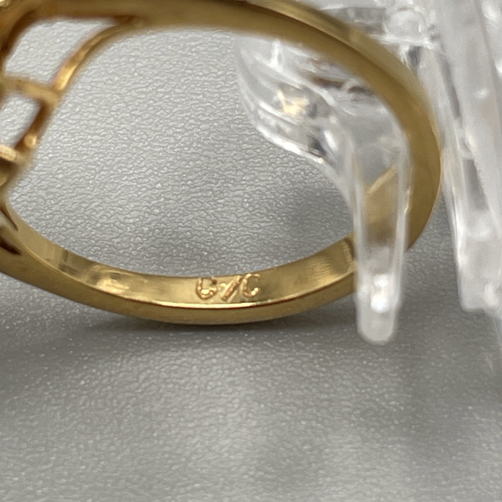 Vintage Gold-Plated Floral Pearl & Cubic Zirconia Cluster Ring – Size 5