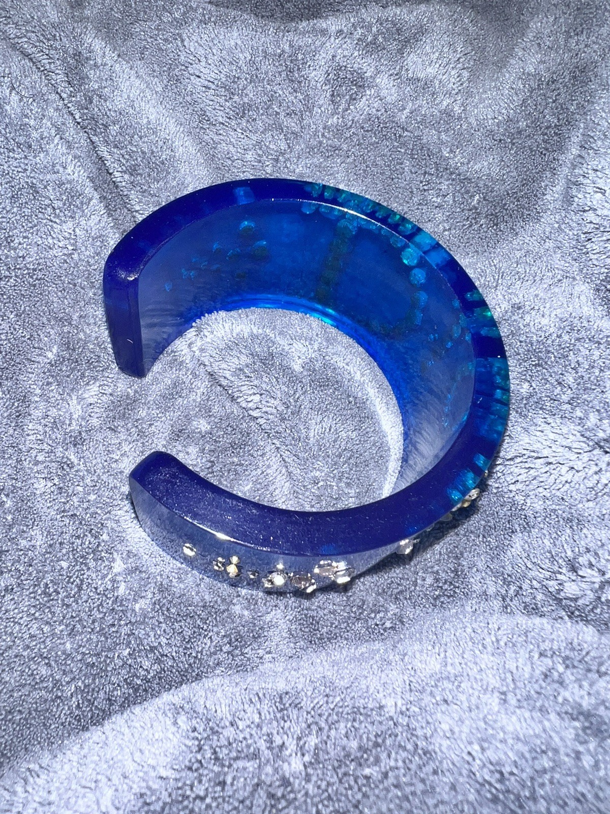 CHRISTIAN DIOR Lucite Cuff Bracelet with Rhinestones