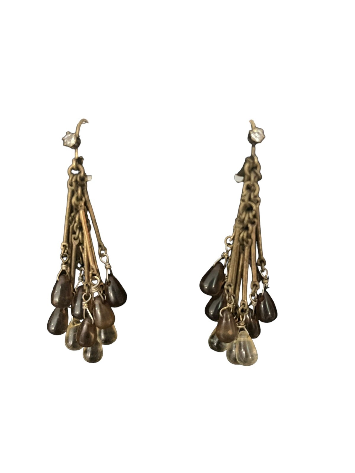 Vintage Coldwater Creek Art Nouveau Gold Tone Tear Drop Necklace Earrings Set