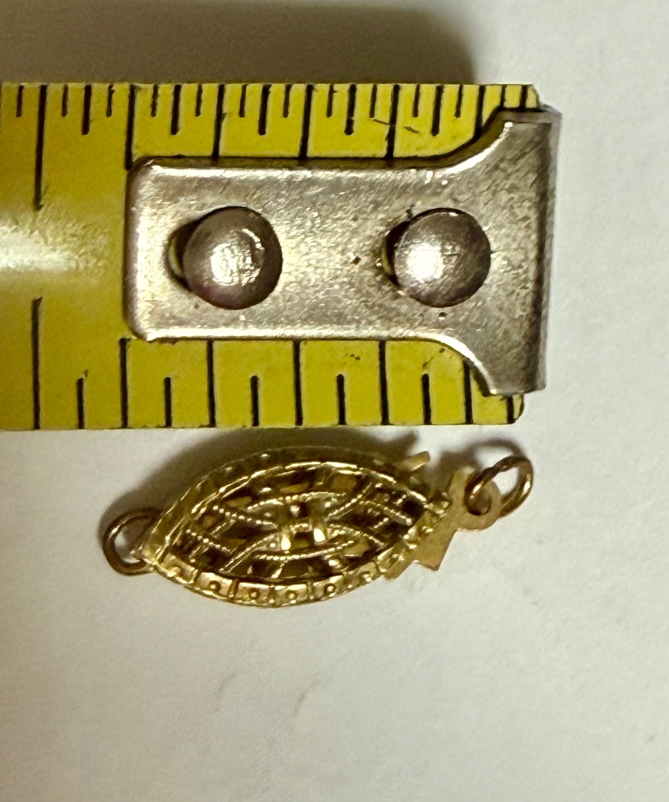 vintage gold on Sterling fishhook clasp for necklace, pearls etc.