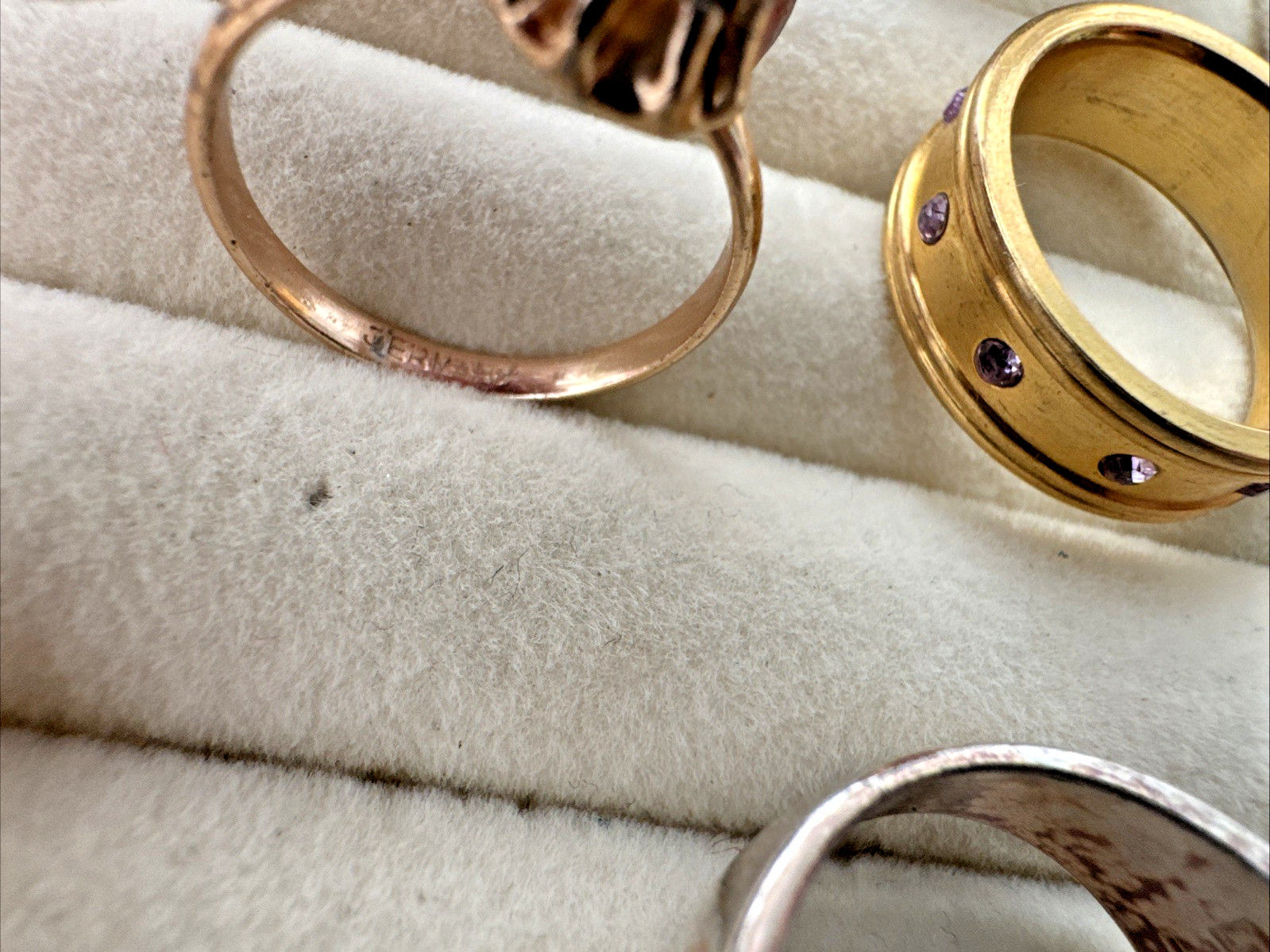 VTG-now Gold rose copper tone snake RINGS Jewelry Lot Chunky 90s 2000s Y2K boho