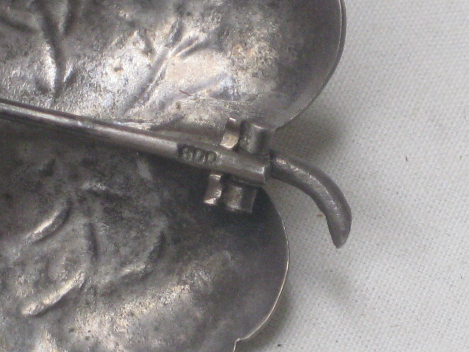 vintage antique detailed nature leaf 800 silver brooch pin jewelry 6.88 gr