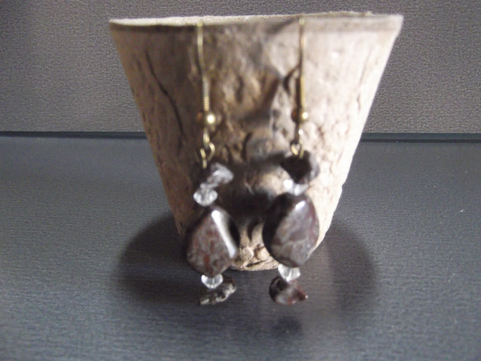 1 Pair Old 1″in Rock Different Shapes of Brown Rock Dangler