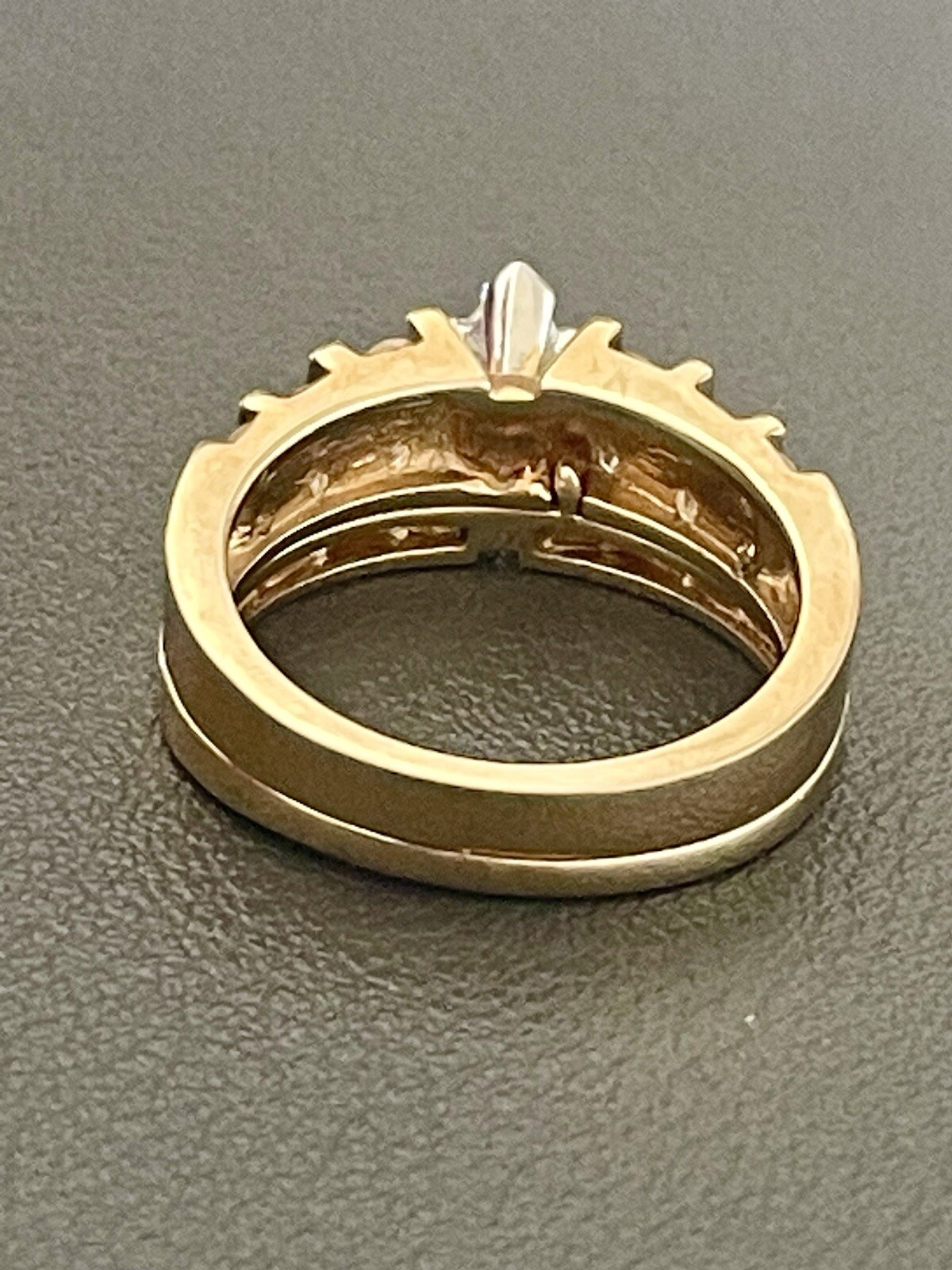 14KT Y/Gold 1.02CTW Diamond Engagement Ring & Diamond Band Set. Size 6.25(S280)