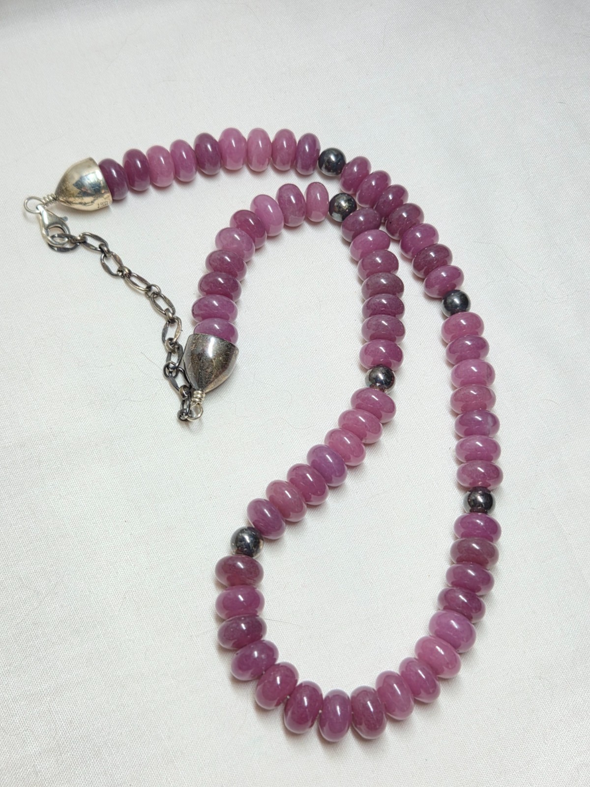 Jay King Amethyst Bead Necklace Sterling Caps