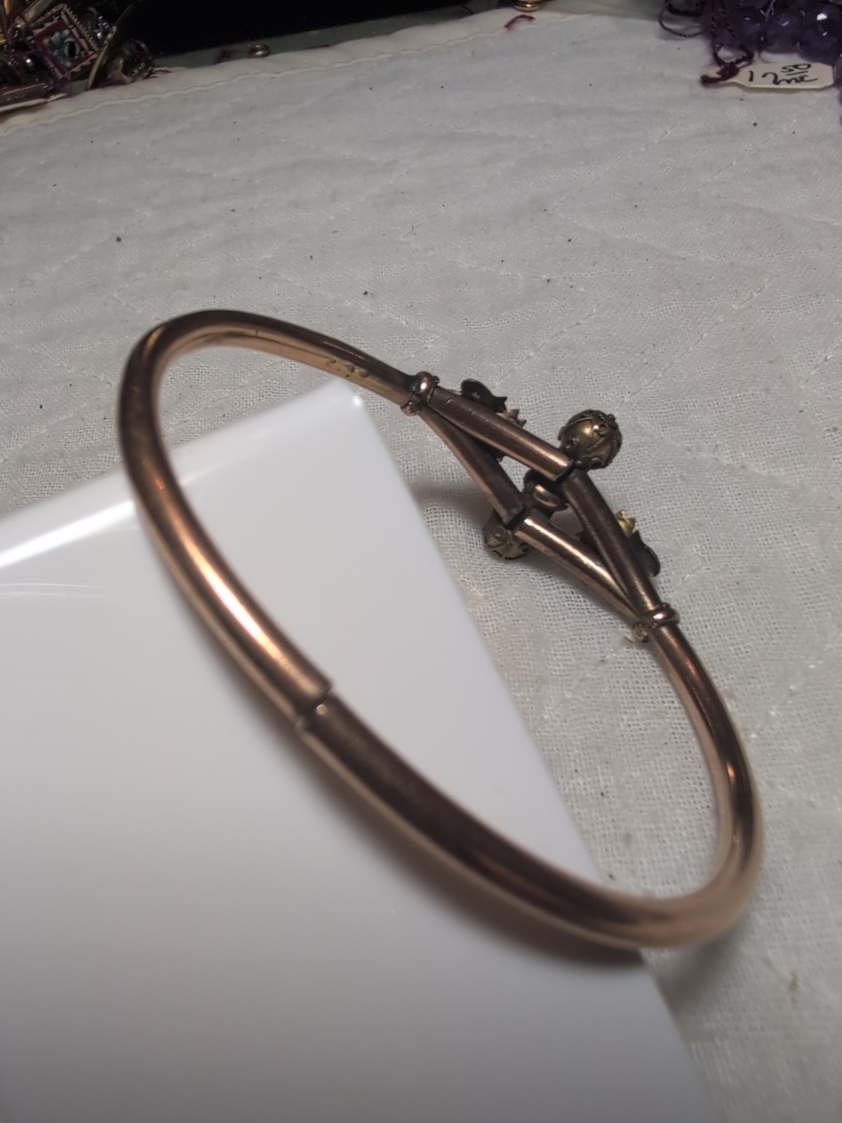 Antique Gold Filled Victorian Hinged/Clamper Bracelet 6 1/2 Inch