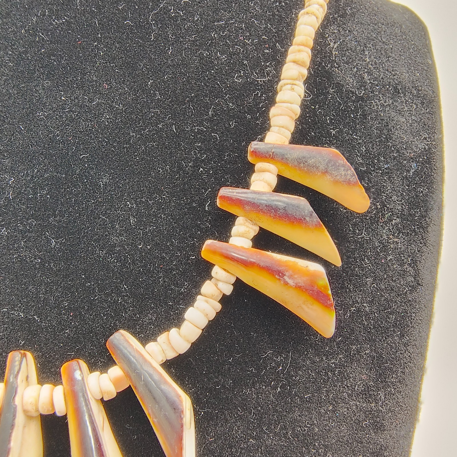 Vintage Spiny Shell Choker Necklace Natural Bohemian Beach Surfer Vibe 16″