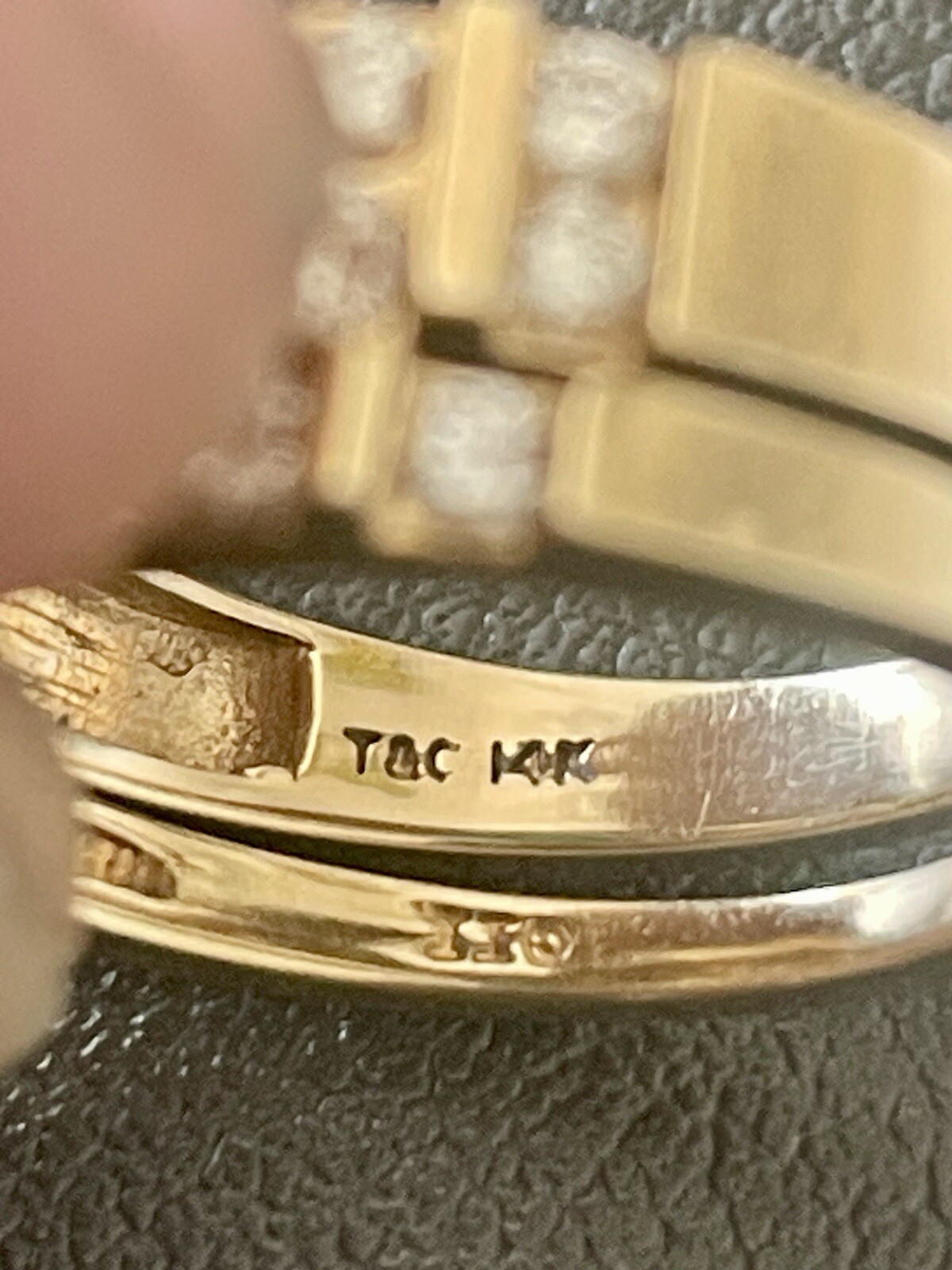 14KT Y/Gold 1.02CTW Diamond Engagement Ring & Diamond Band Set. Size 6.25(S280)