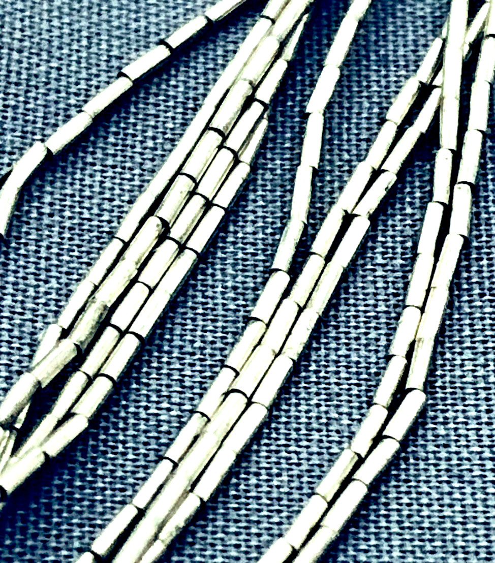 Vtg. CAROLYN POLLACK 10 Strand Liquid Silver Necklace 20″ Plus 3″ Ext. 10 Gr