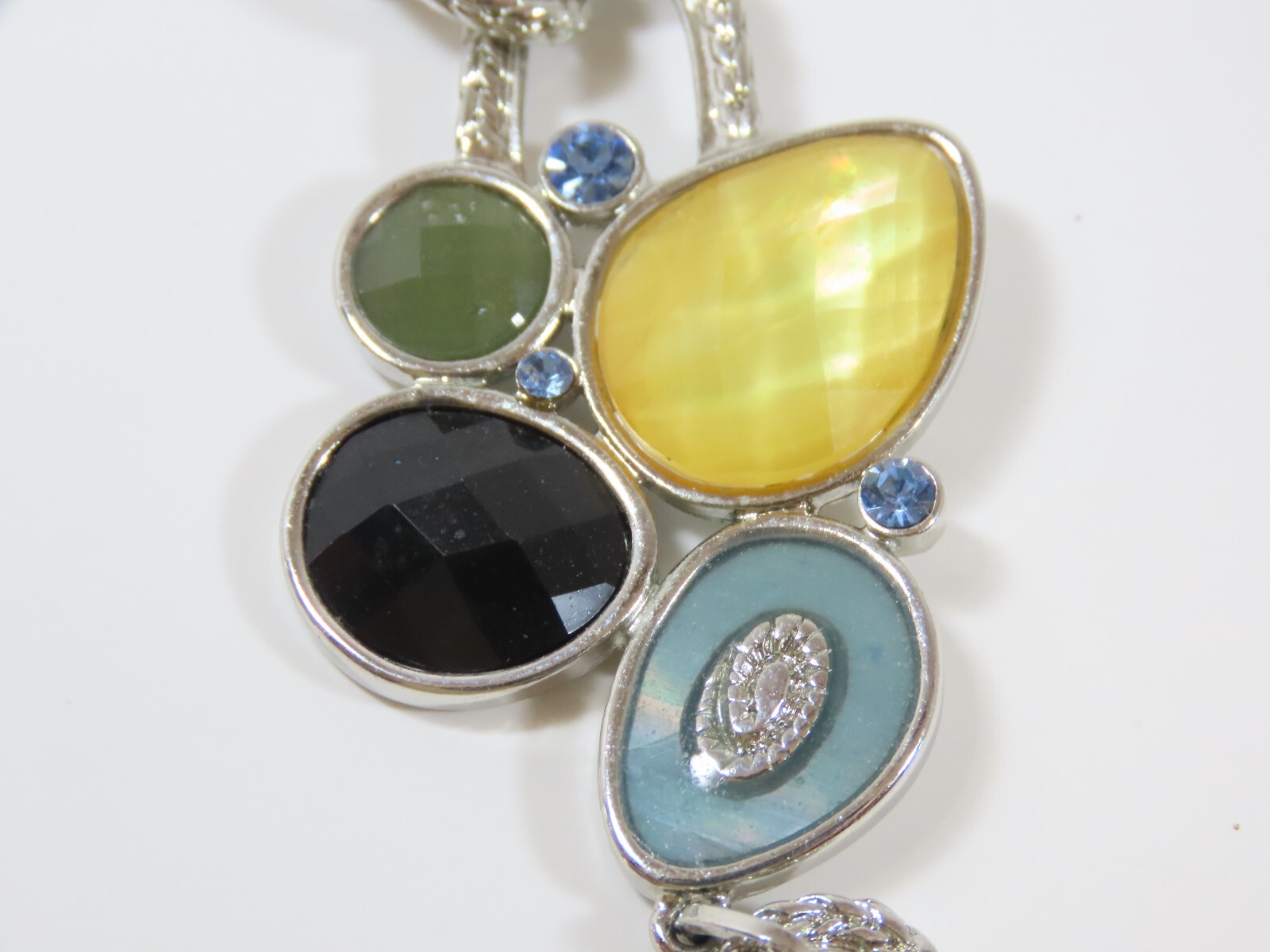 Lia Sophia Jewelry Set Necklace Earrings Cabochon Enamel + Signed D1987
