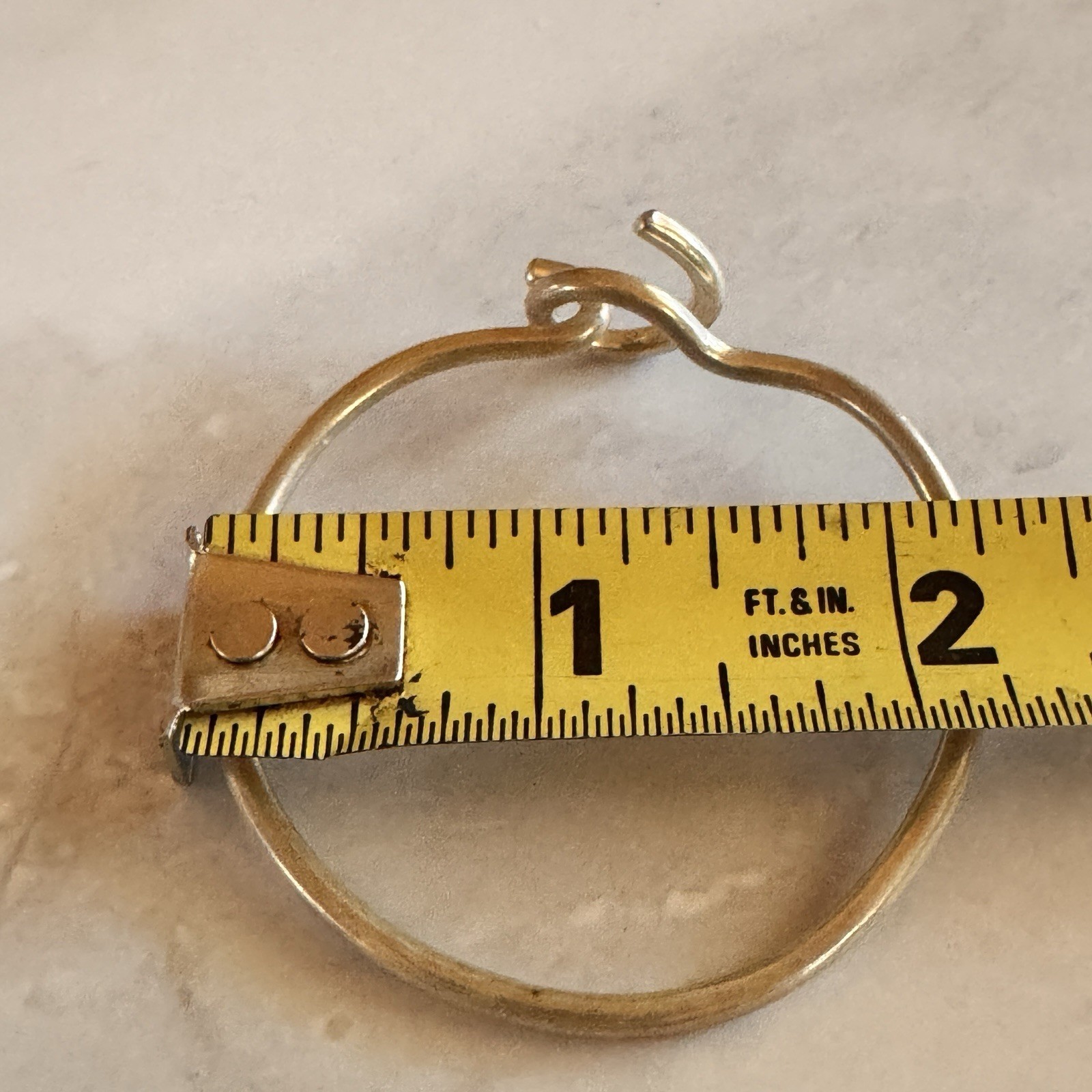 Sterling Silver Modernist Hook Clasp Bangle Bracelet 12.9g Minimalist