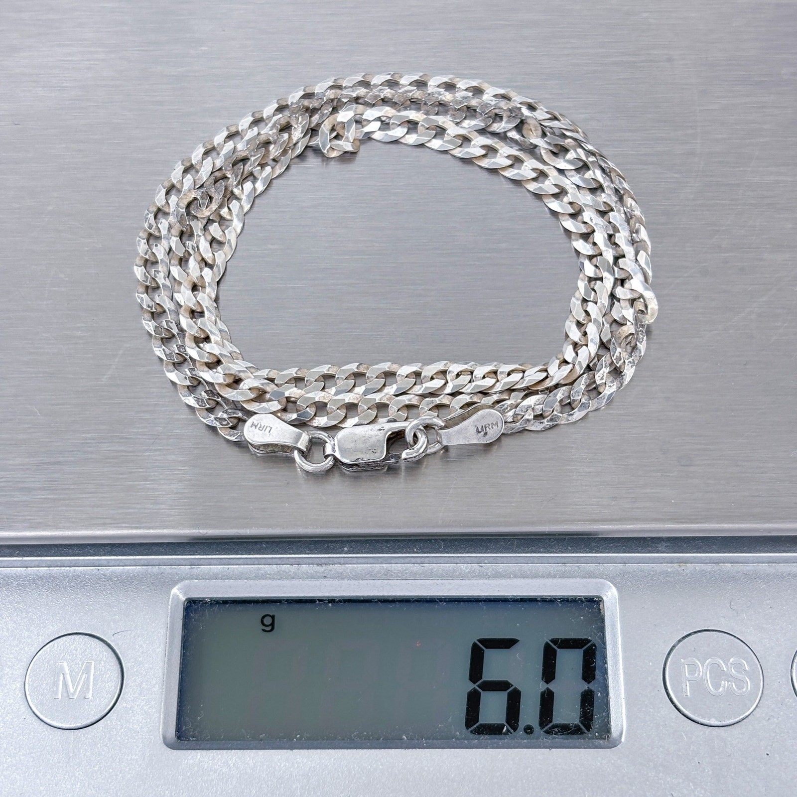 Vintage Italy Sterling Silver 925 Rambo Link Chain Necklace 16.25″