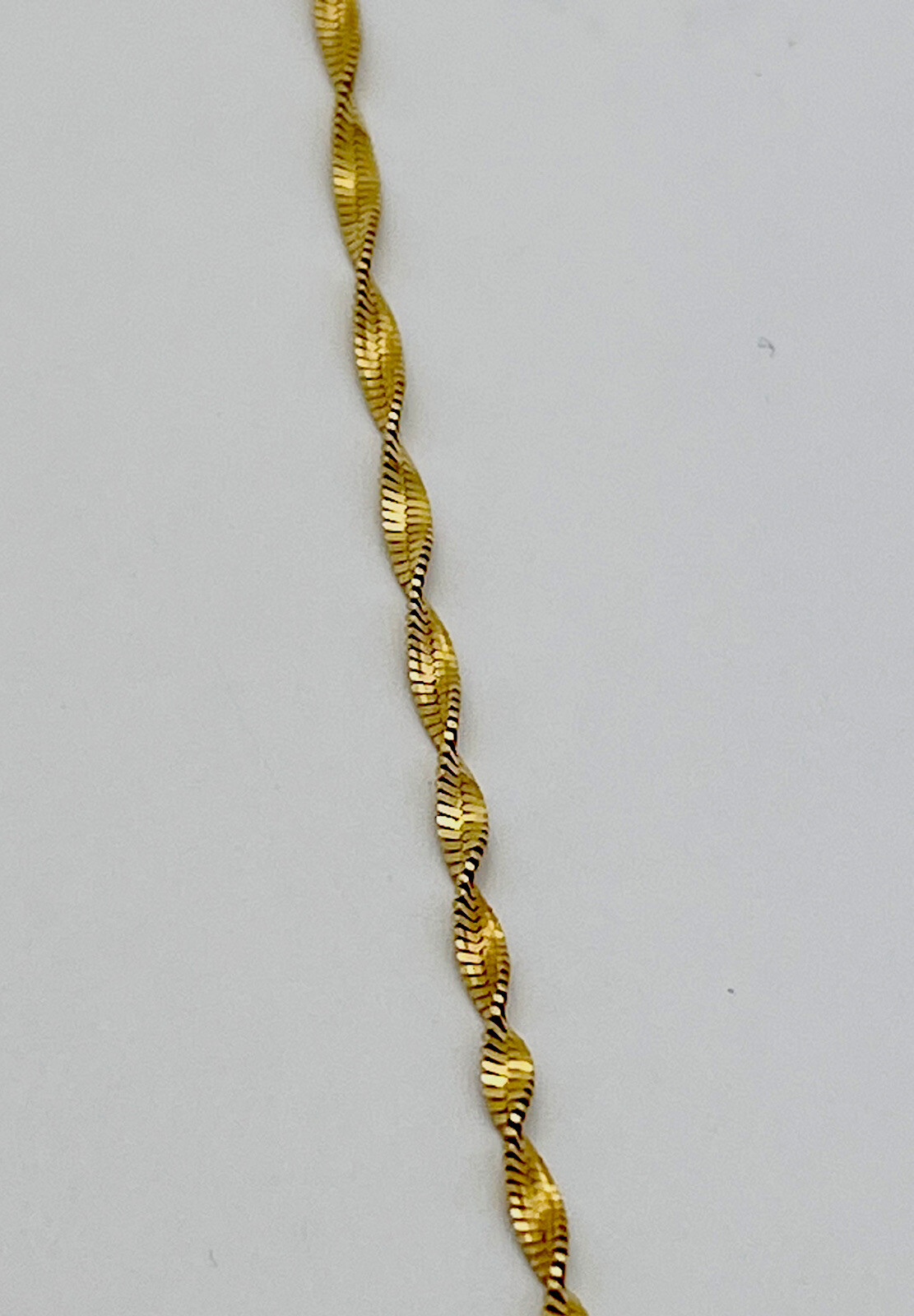 DaneCraft 24KT Gold Over 925 Sterling Silver Twist Herringbone Necklace 18”