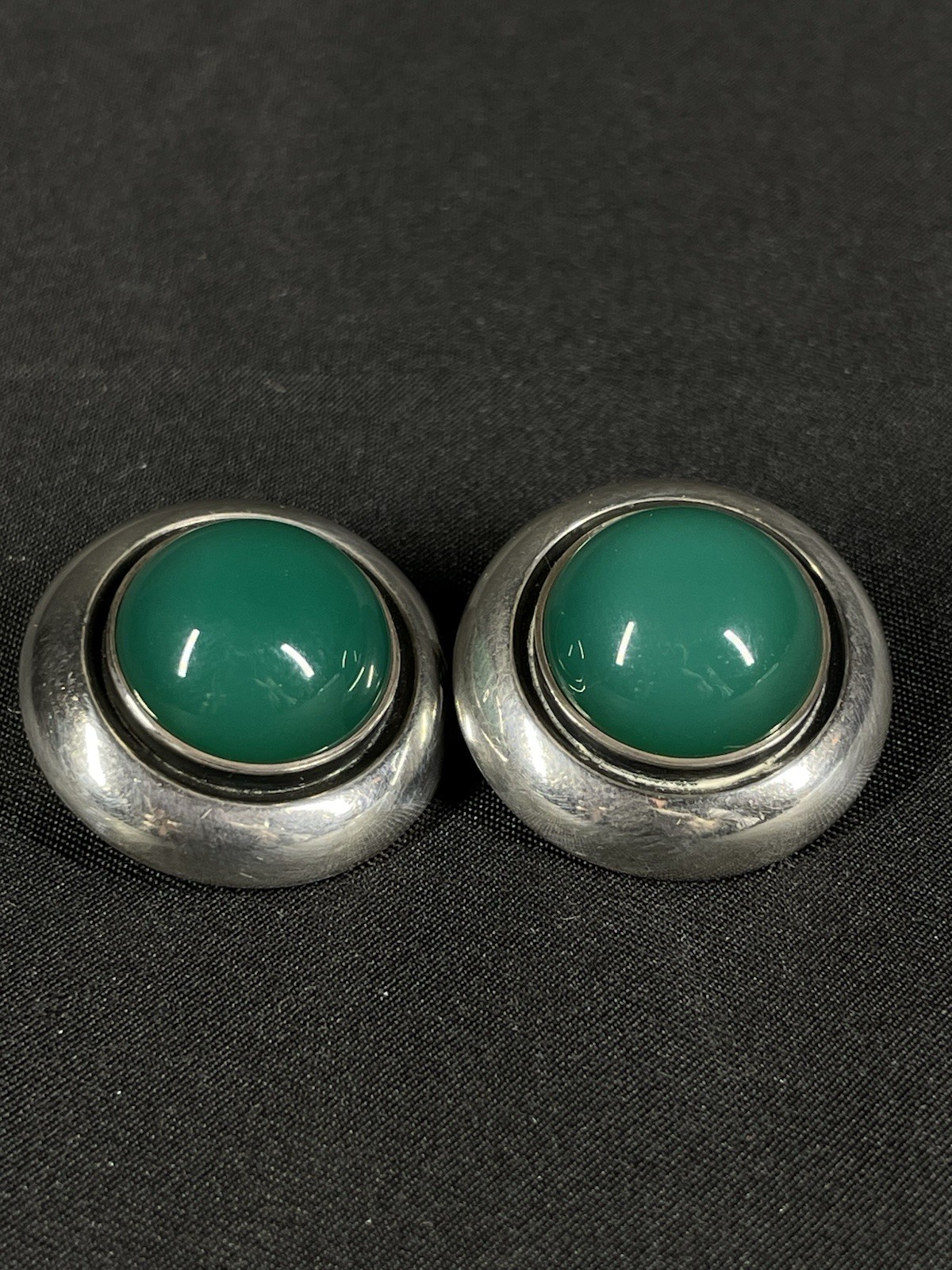 N E From Sterling & Chrysoprase Round MCM Earrings Denmark