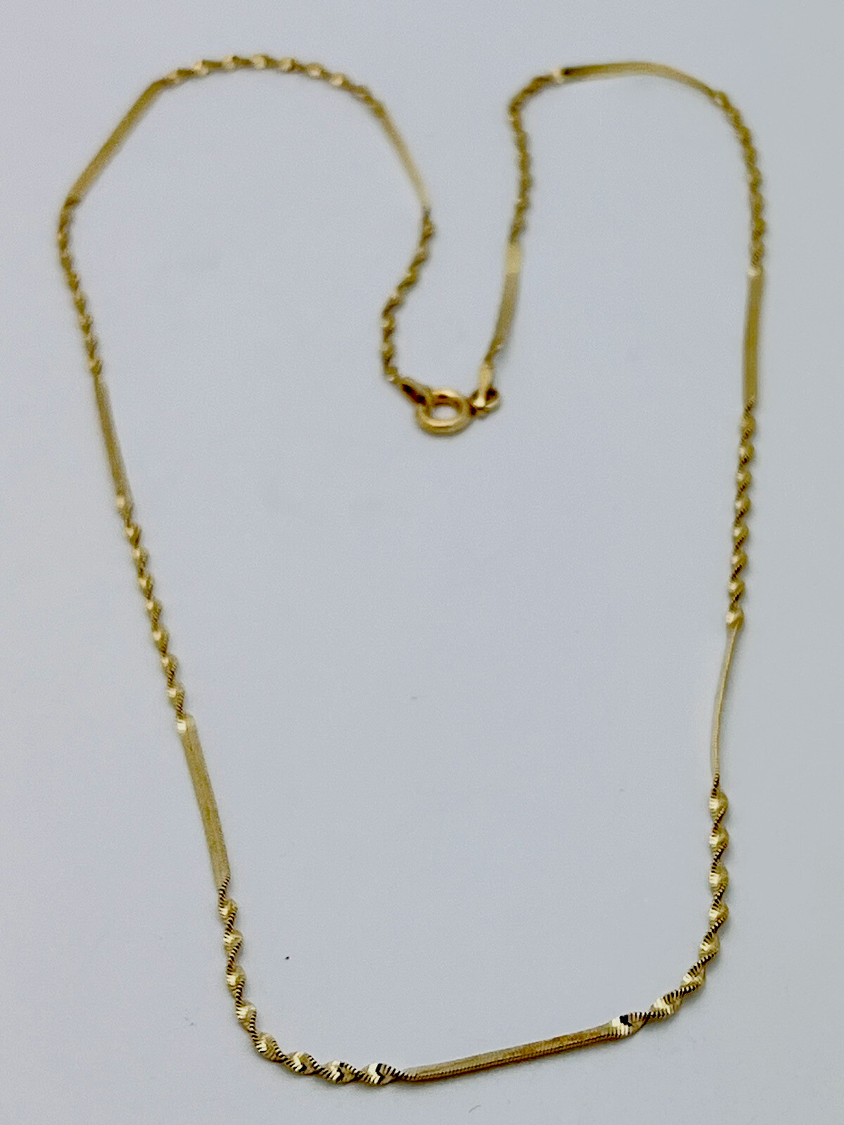 DaneCraft 24KT Gold Over 925 Sterling Silver Twist Herringbone Necklace 18”