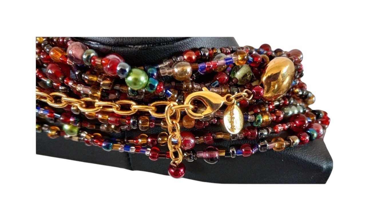 Joan Rivers Czech Necklace Torsade Multi-Strand Beaded Statement 17.5 in
