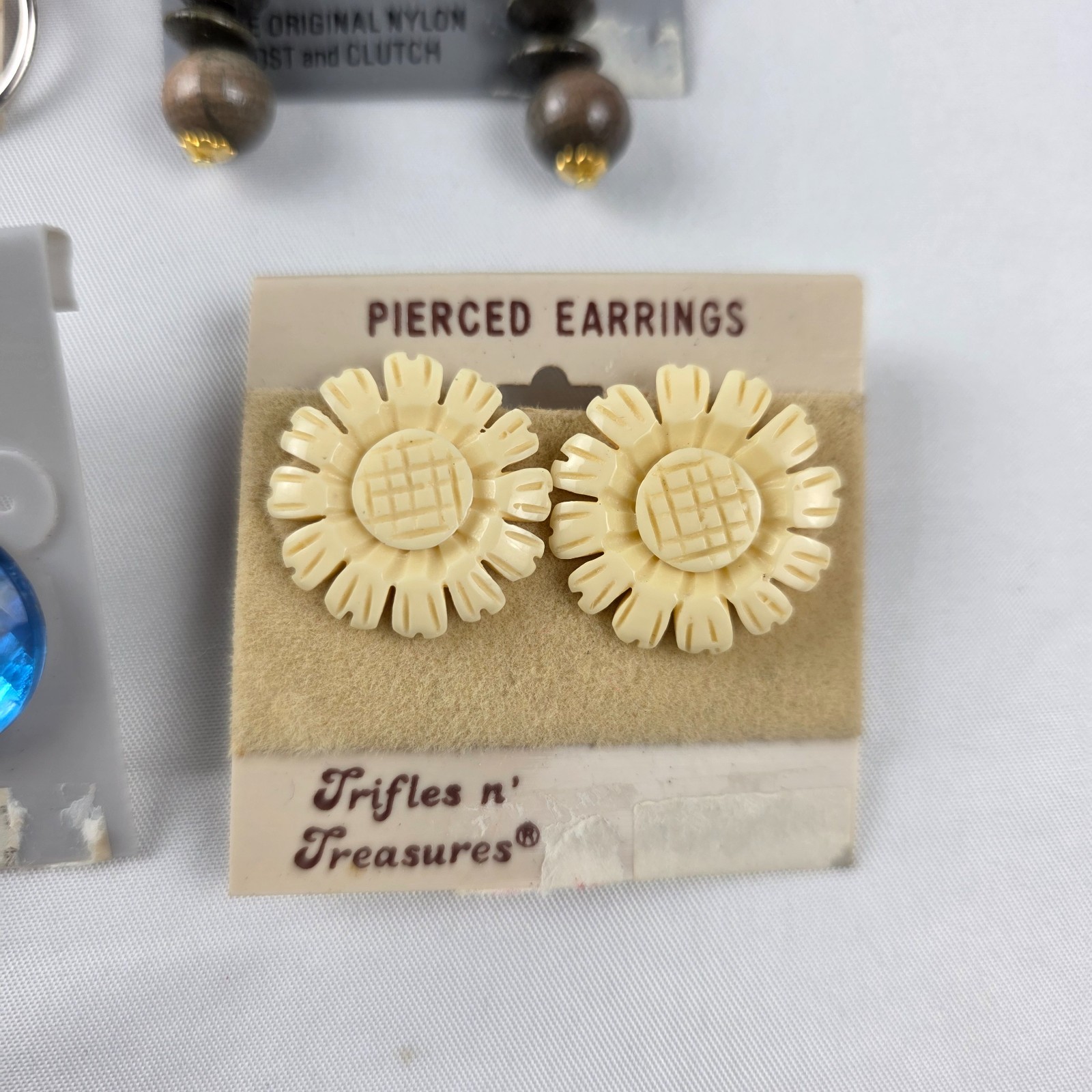 SIX Pairs Vintage 1980’s Pierced Earrings Dangles Studs Variety Colors & Styles