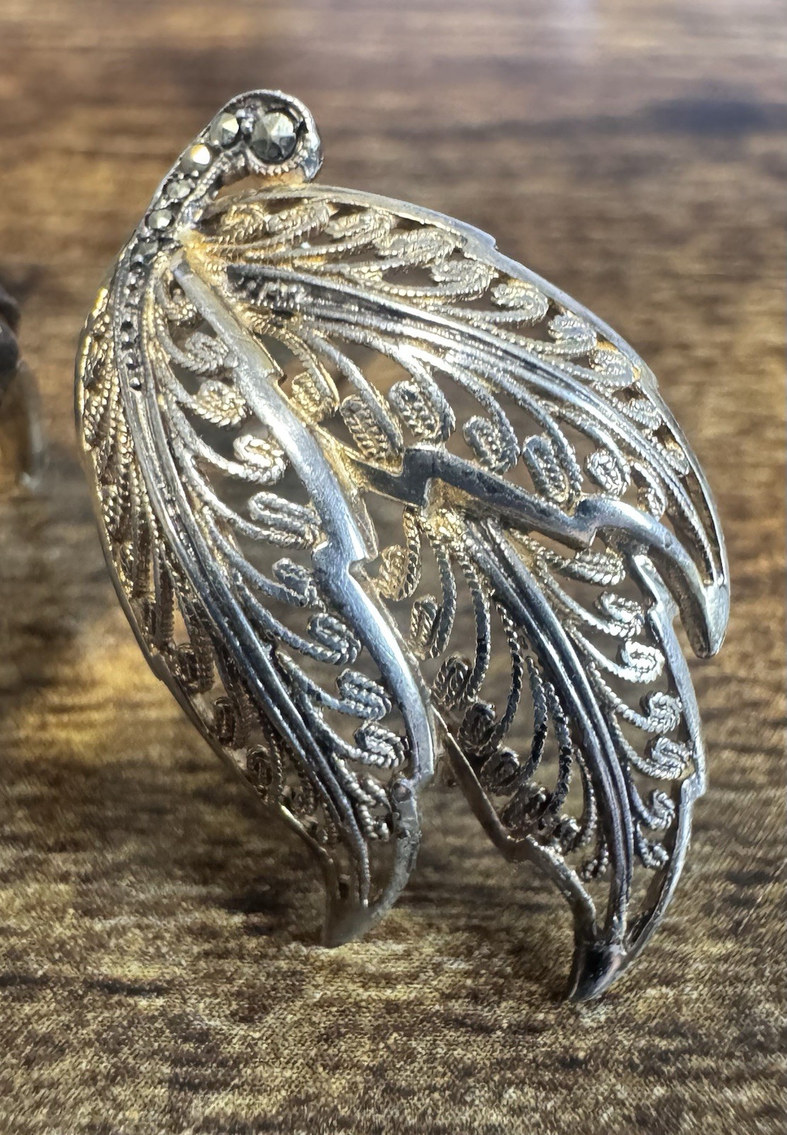 Sterling w/Gold Wash & Marcasite Clip On Earrings – Vintage Alice Caviness