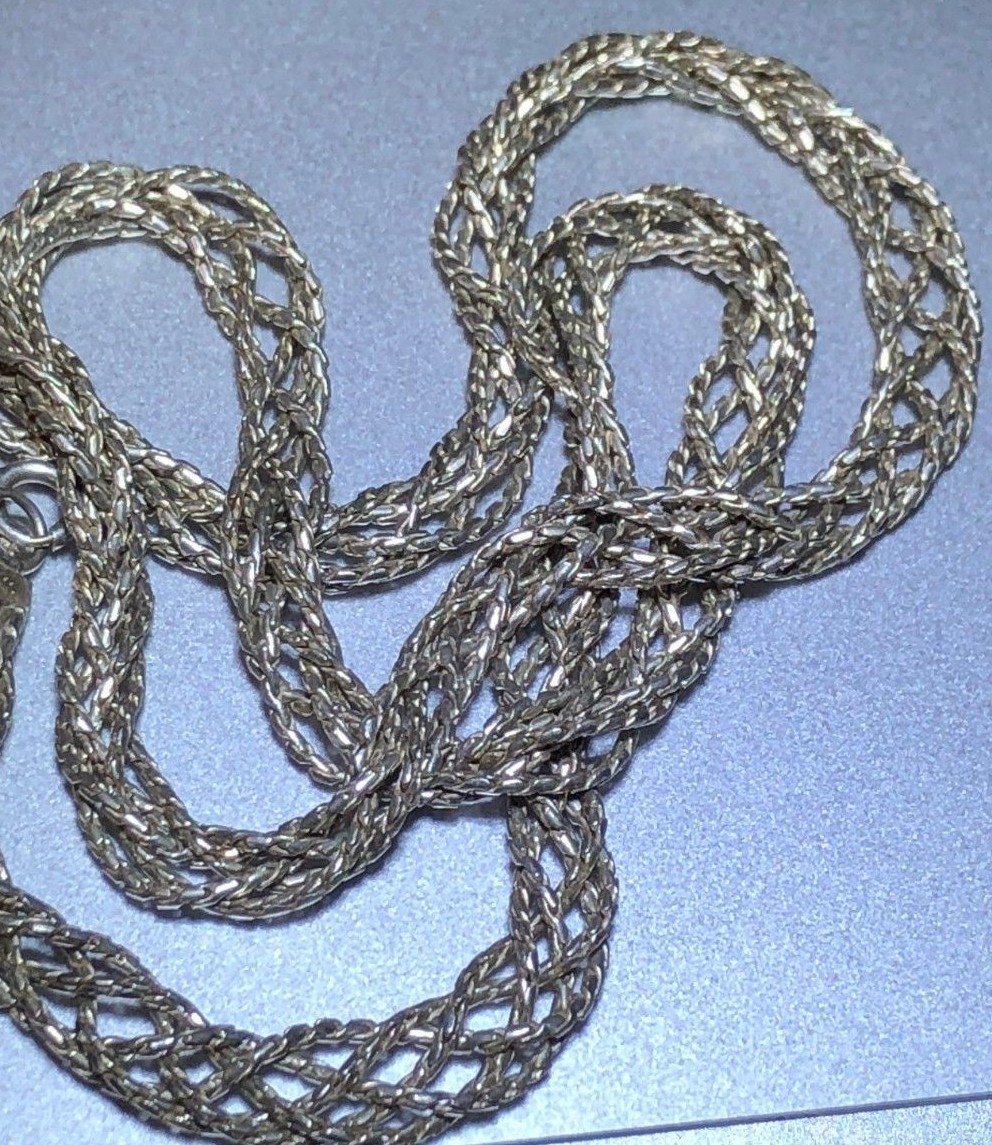 925 Sterling Silver Necklace 19-3/4 long Jewelry Unisex Chain MEX MD28V Vintage