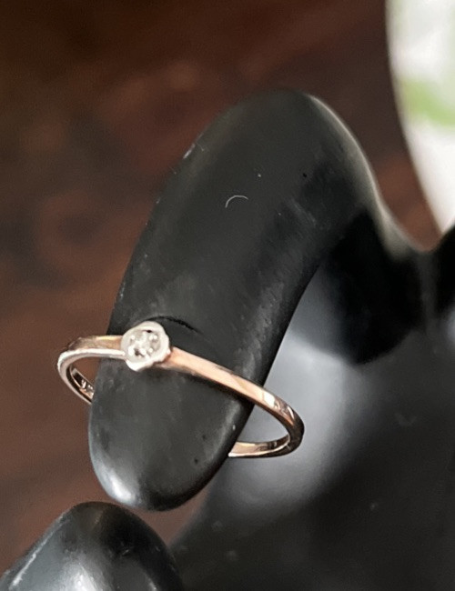 Beautiful Silver 925 Ring In Bronze Tone With Small Stone Size 8