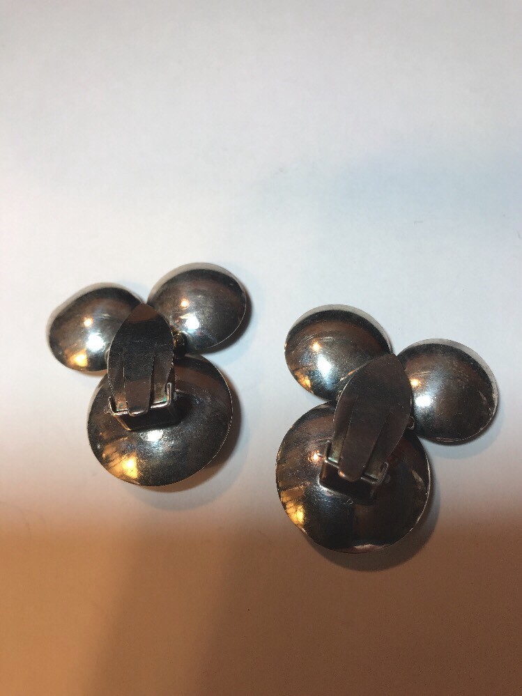 Oversized Unusual MCM Sterling Earrings N. E. From/ Denmark